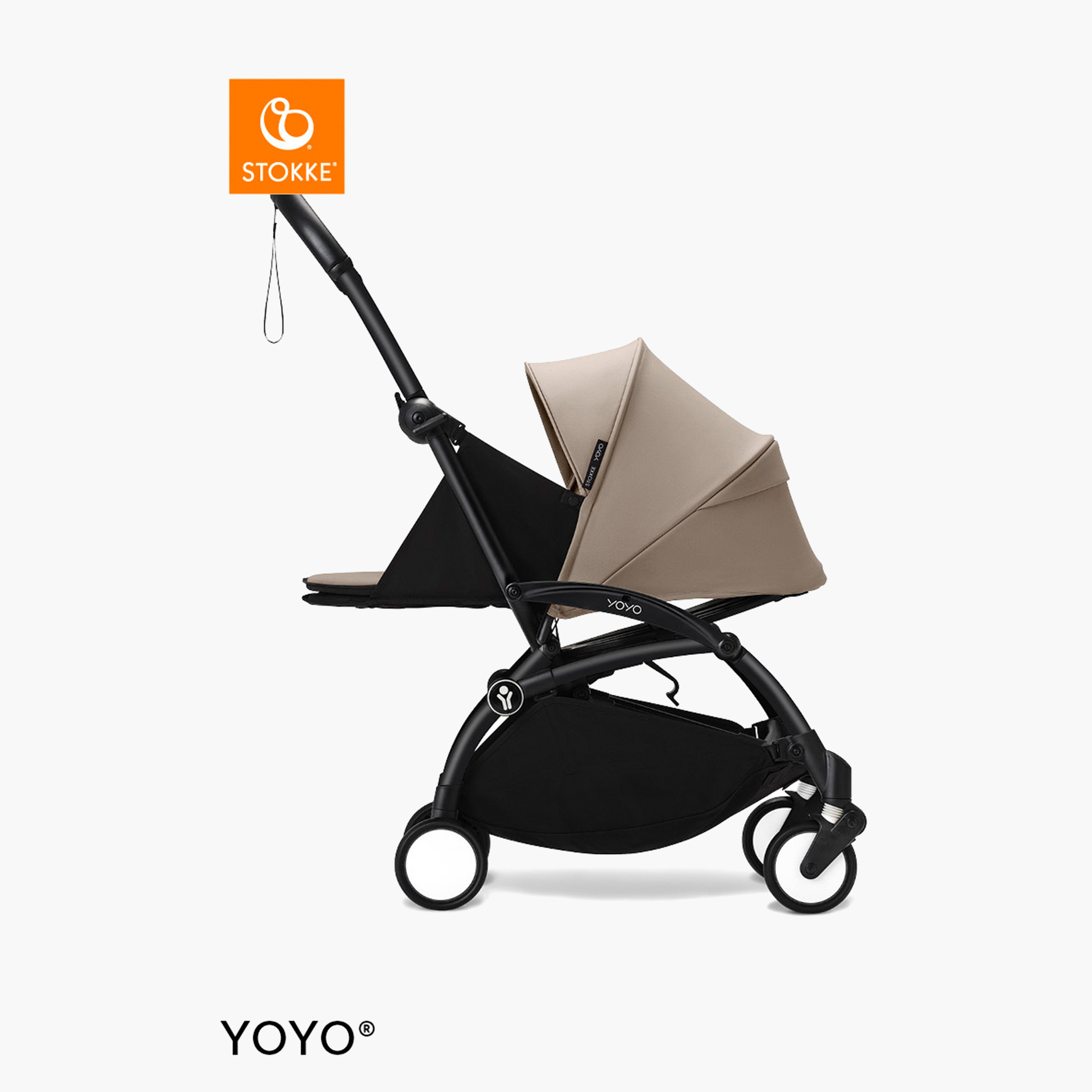 Stokke YOYO³ Black frame with 0+ Newborn Pack - Taupe-baby-gear-strollersandprams-strollers-image-6