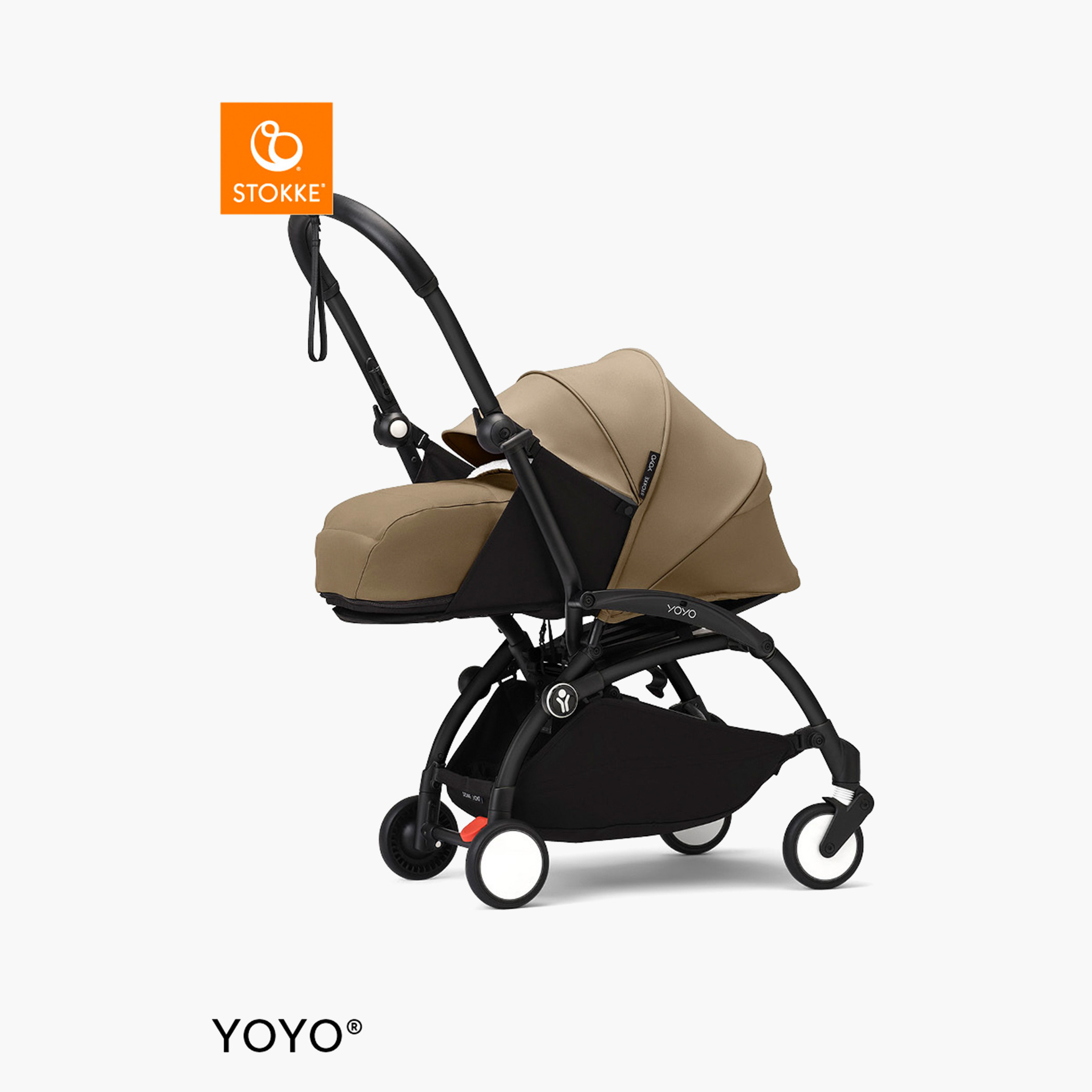 Stokke YOYO³ Black frame with 0+ Newborn Pack - Toffee-baby-gear-strollersandprams-strollers-image-1