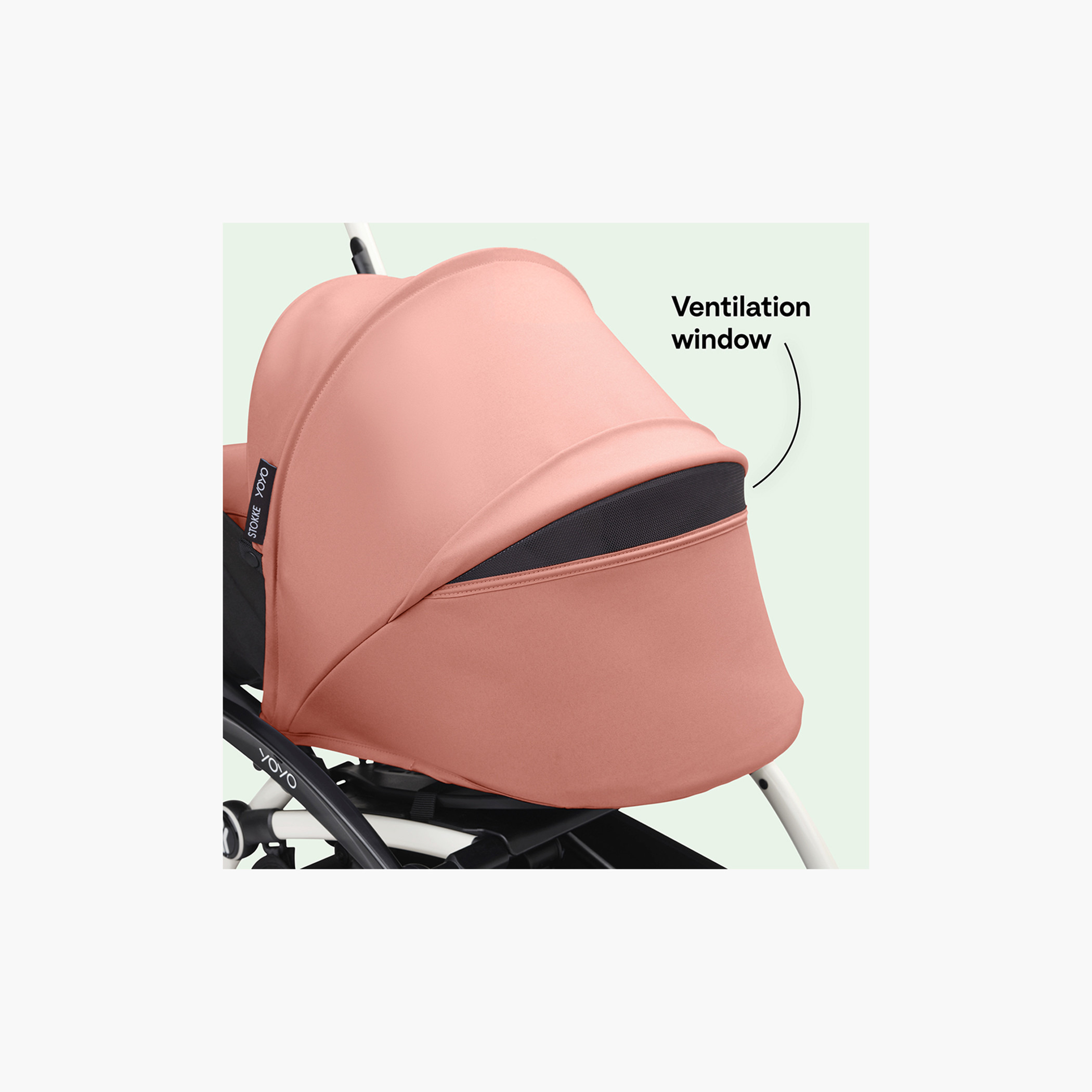 Stokke YOYO³ White frame with 0+ Newborn Pack - Aqua-baby-gear-strollersandprams-strollers-image-4