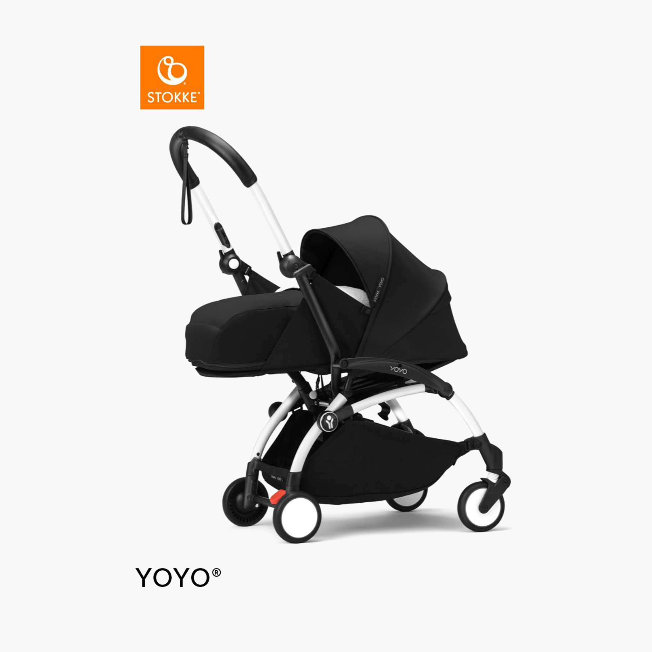 Stokke YOYO³ White frame with 0+ Newborn Pack - Black -baby-gear-strollersandprams-strollers-image-2