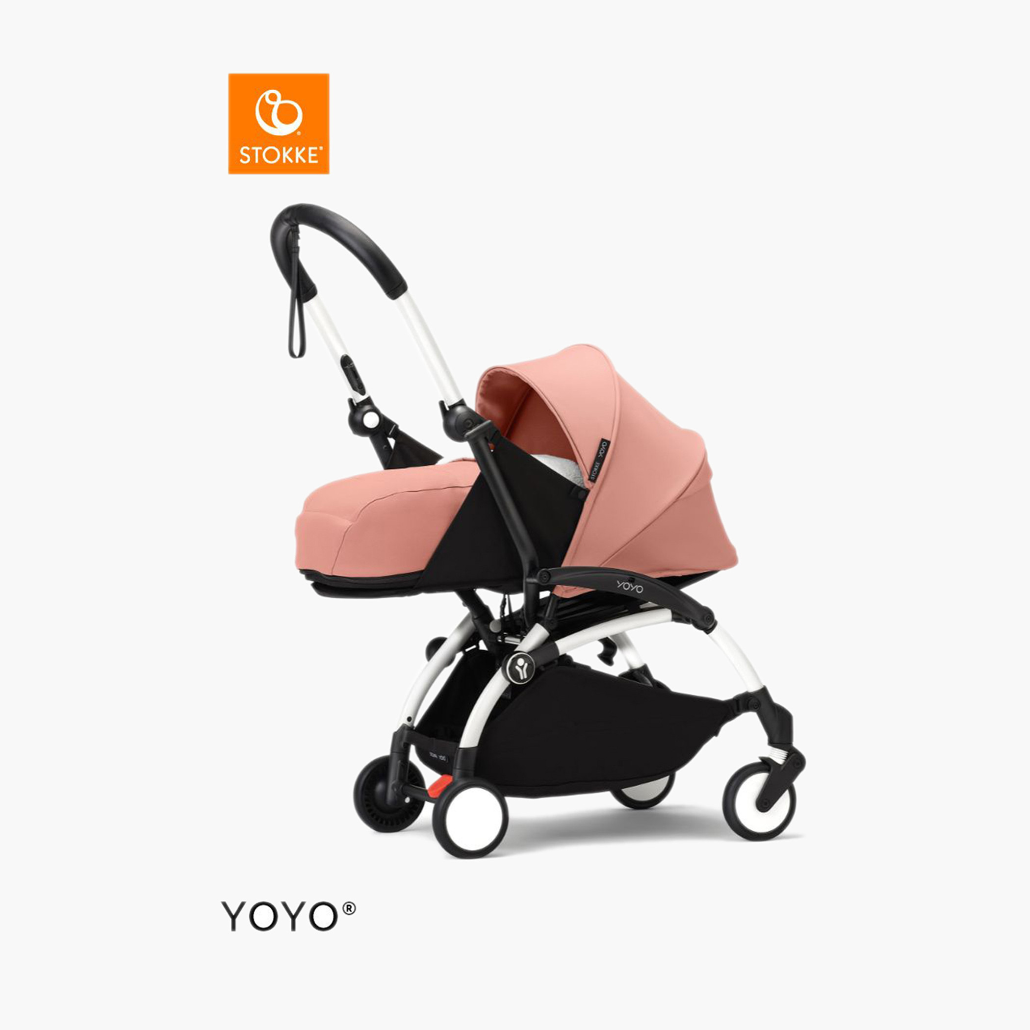 Stokke YOYO³ White frame with 0+ Newborn Pack - Ginger-baby-gear-strollersandprams-strollers-image-1