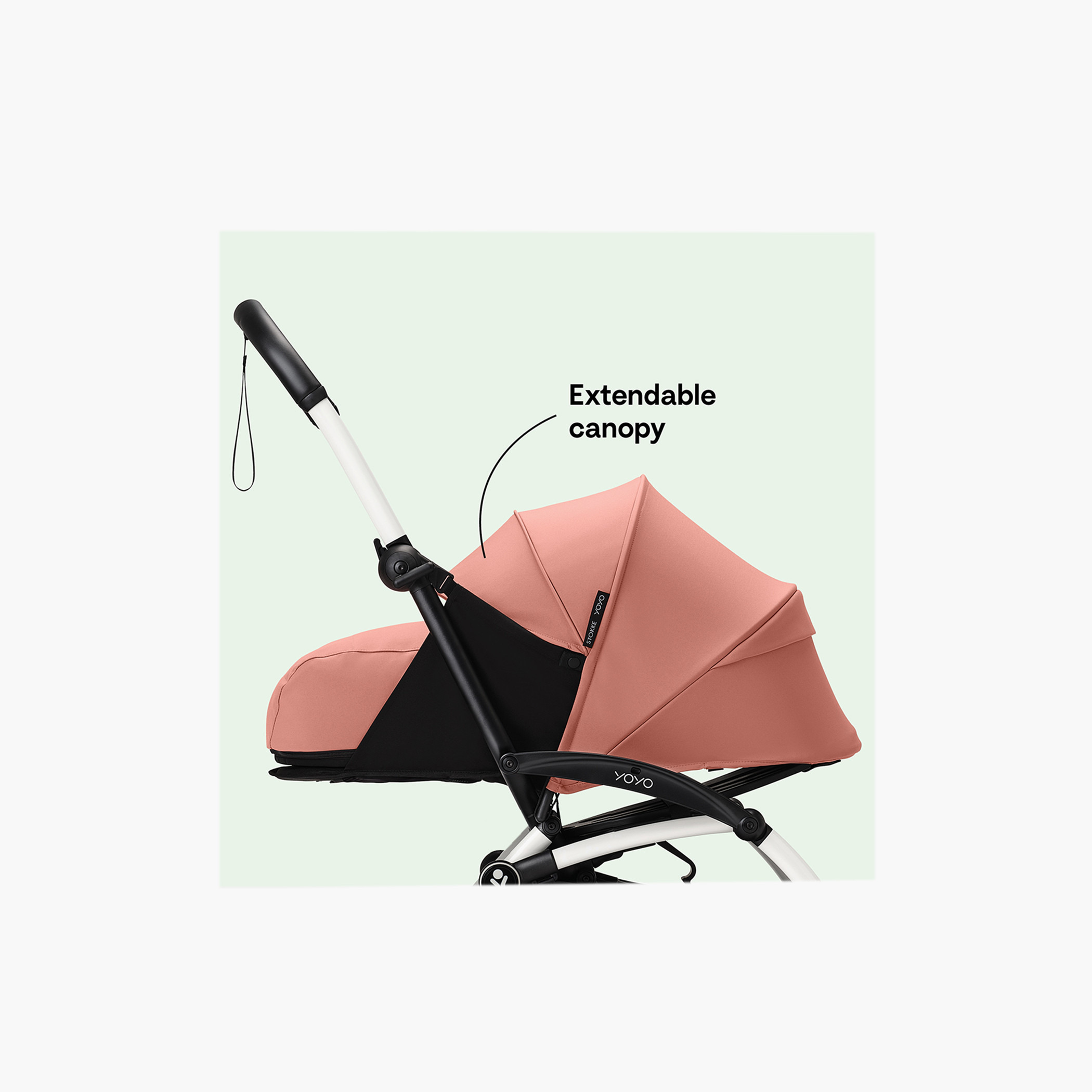 Stokke YOYO³ White frame with 0+ Newborn Pack - Ginger-baby-gear-strollersandprams-strollers-image-6