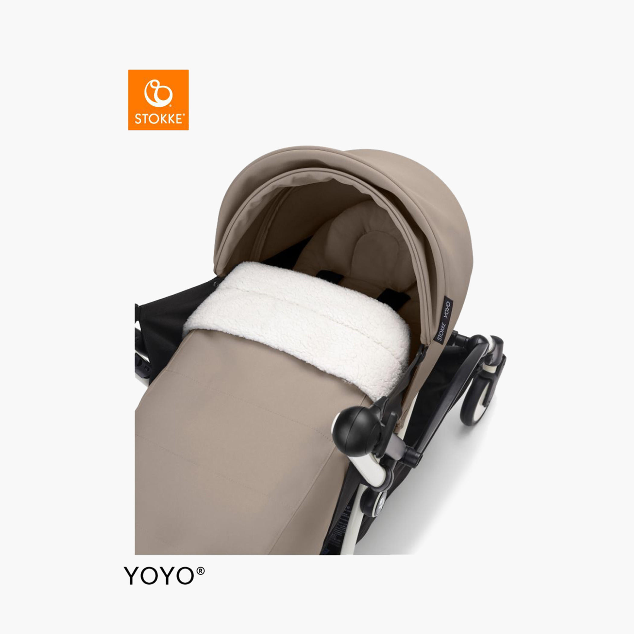 Stokke YOYO³ White frame with 0+ Newborn Pack - Taupe-baby-gear-strollersandprams-strollers-image-4