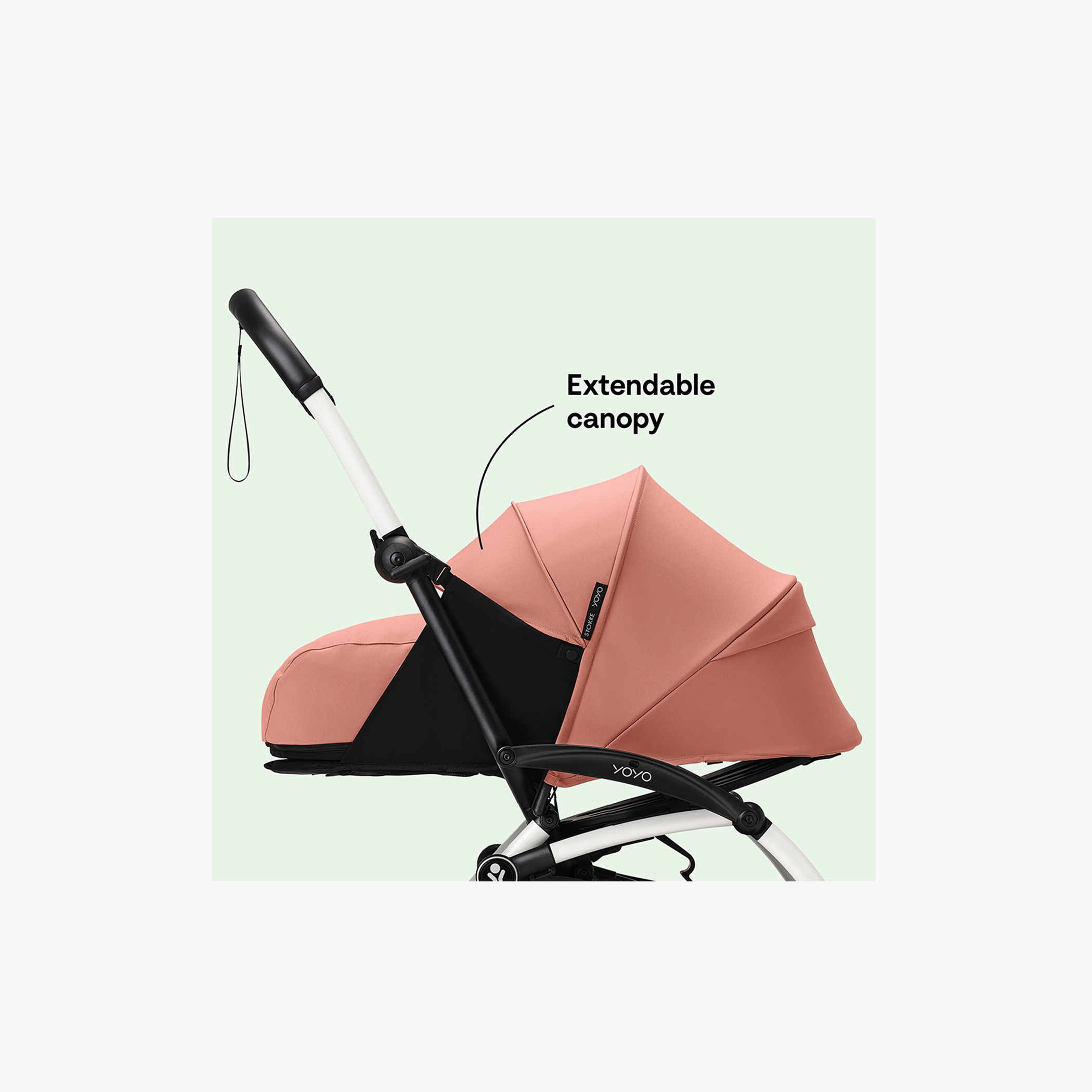 Stokke YOYO³ White frame with 0+ Newborn Pack - Toffee-baby-gear-strollersandprams-strollers-image-6