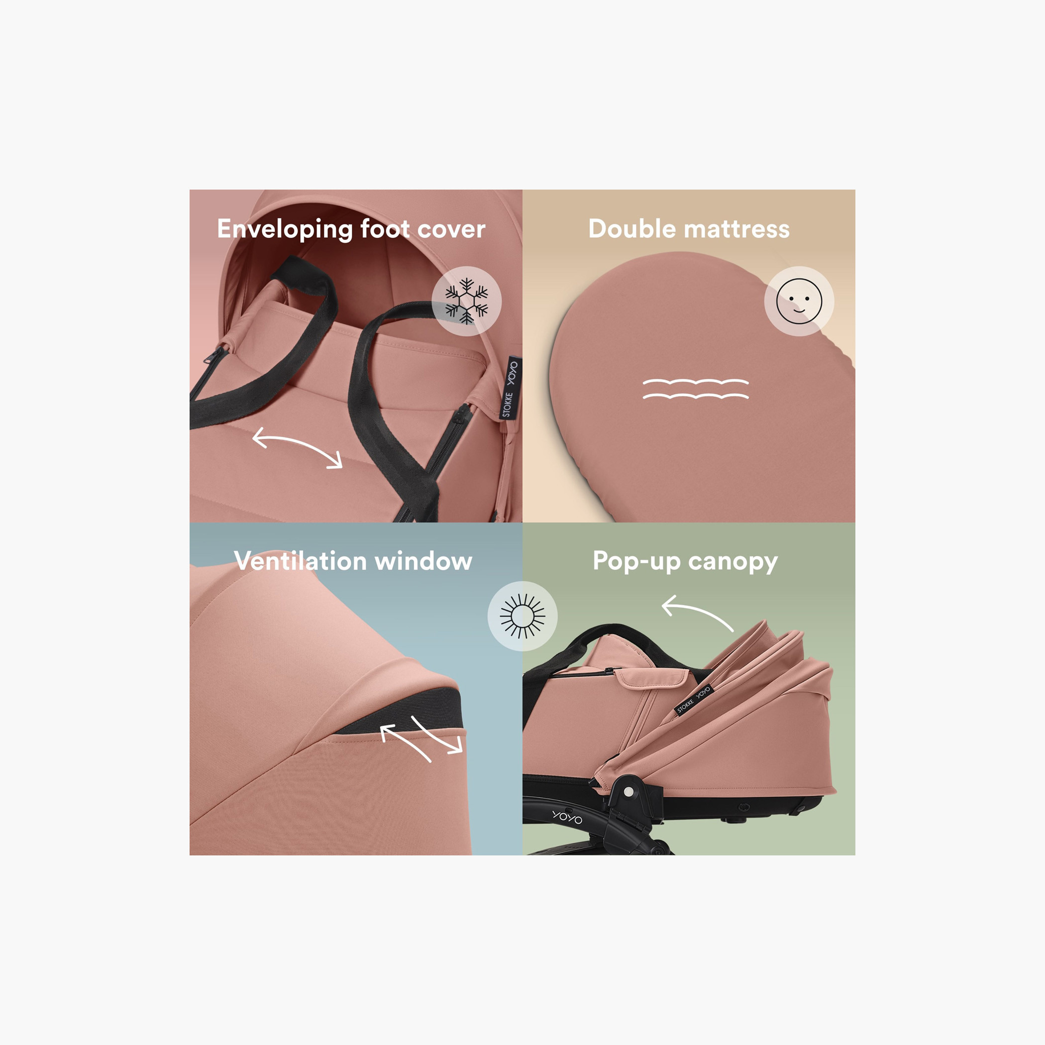 Stokke YOYO3 Stroller with Newborn Pack - Black Frame, Newborn Shell & 6+ Color Pack - Ginger-baby-gear-strollersandprams-strollers-image-3