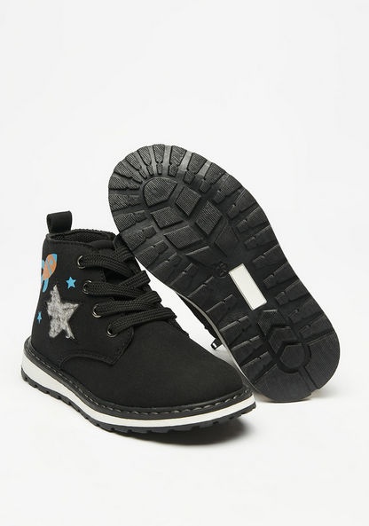 Juniors Printed High Cut Boots with Zip Closure