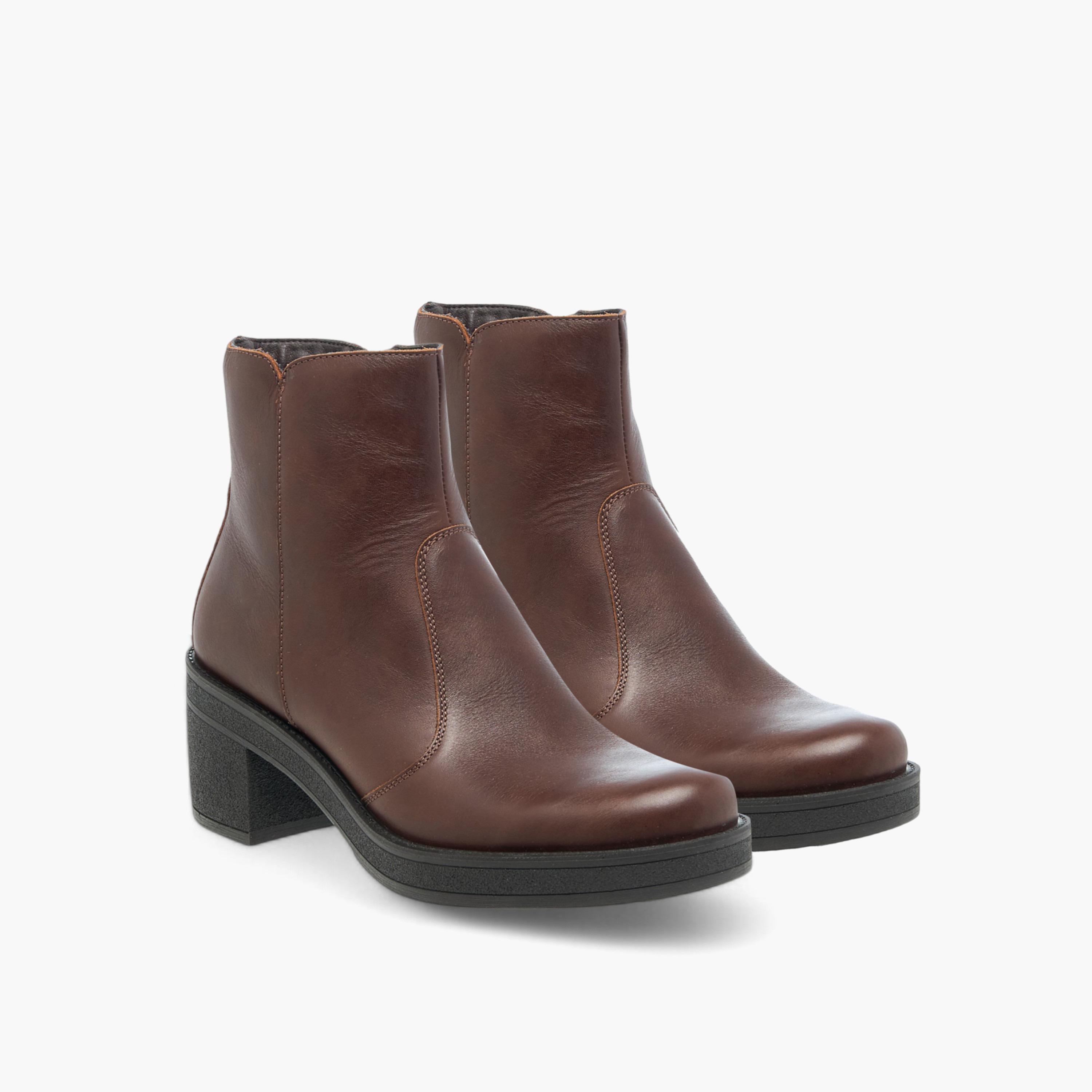 Celeste Women's Solid Ankle Boots with Zip Closure and Block Heels-women-shoes-boots-image-6