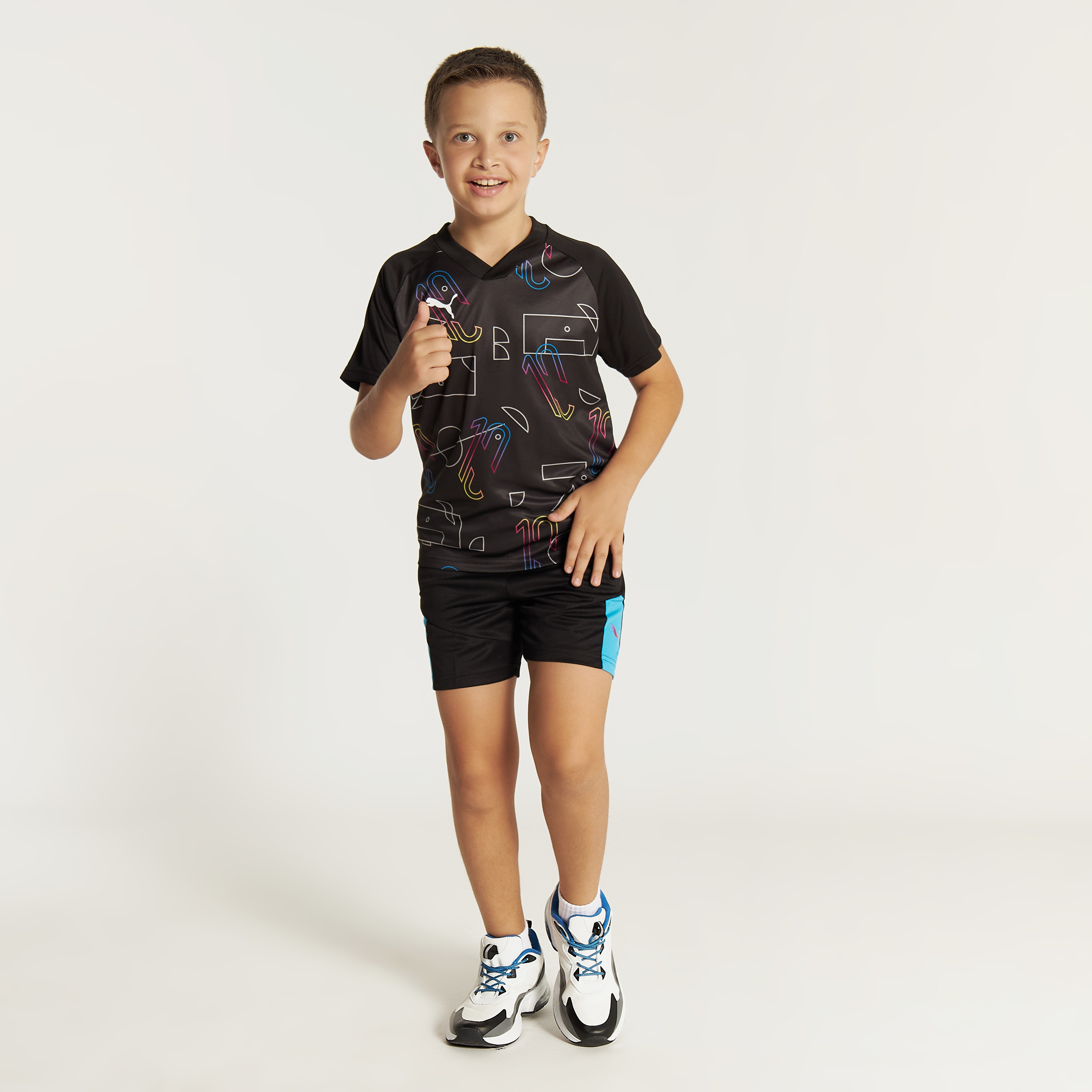 PUMA Panelled Shorts with Elasticated Waistband and Pockets-sports-boys-clothing-bottoms-image-1