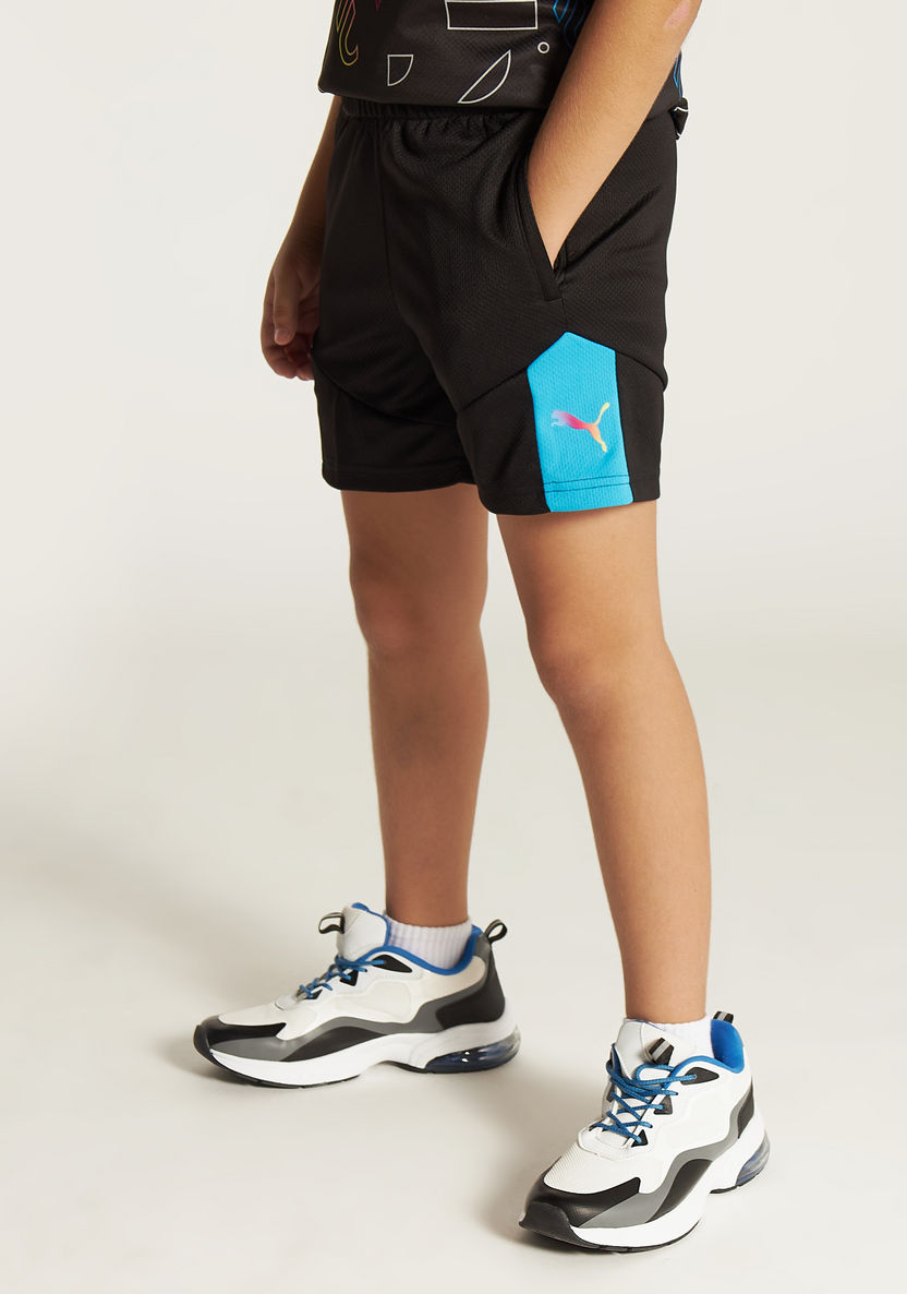 PUMA Panelled Shorts with Elasticated Waistband and Pockets-Bottoms-image-1