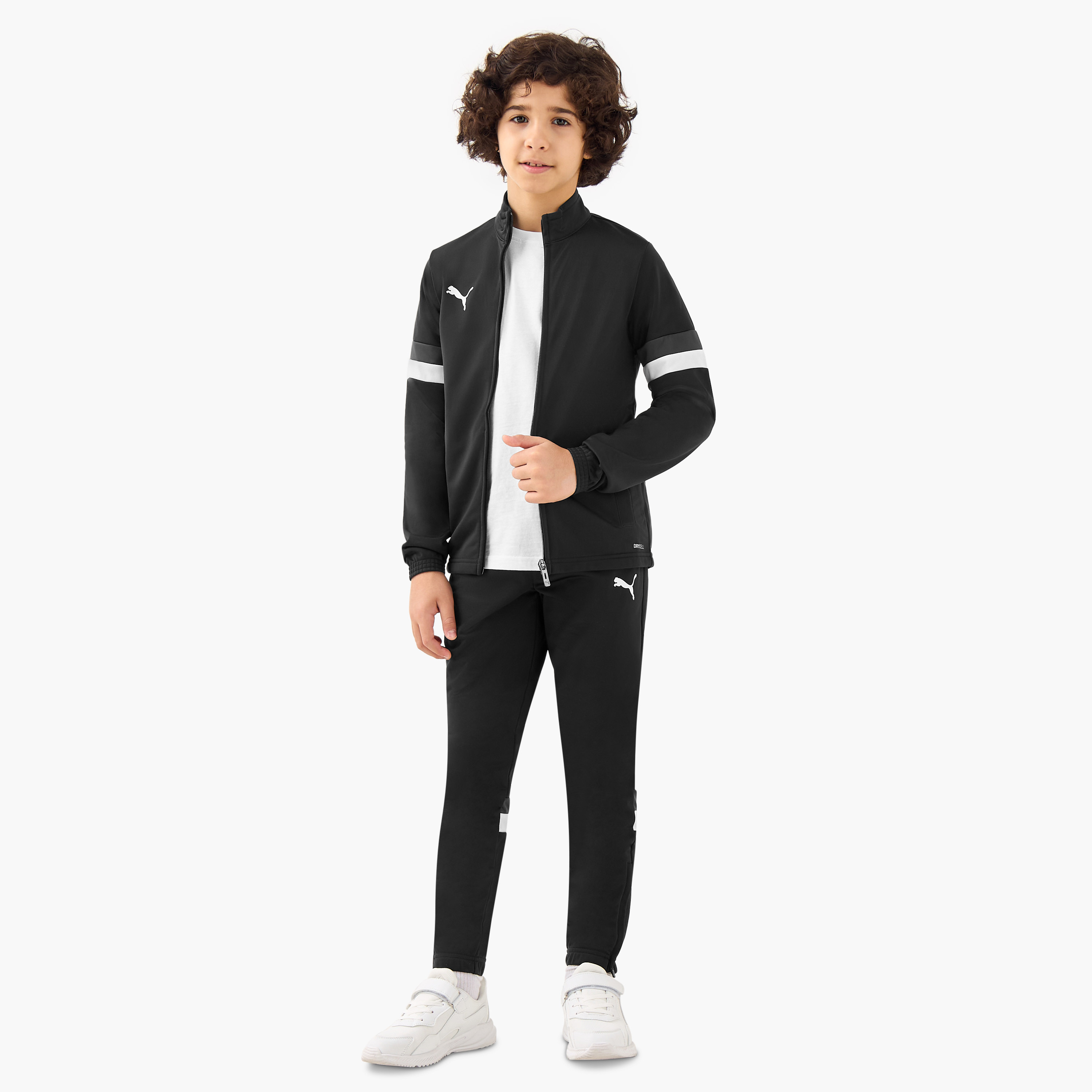 PUMA Boys Jacket and Trousers Set with Logo Print - Cotton - Long Sleeves - High Neck-boys-clothing-sportswear-sets-image-1