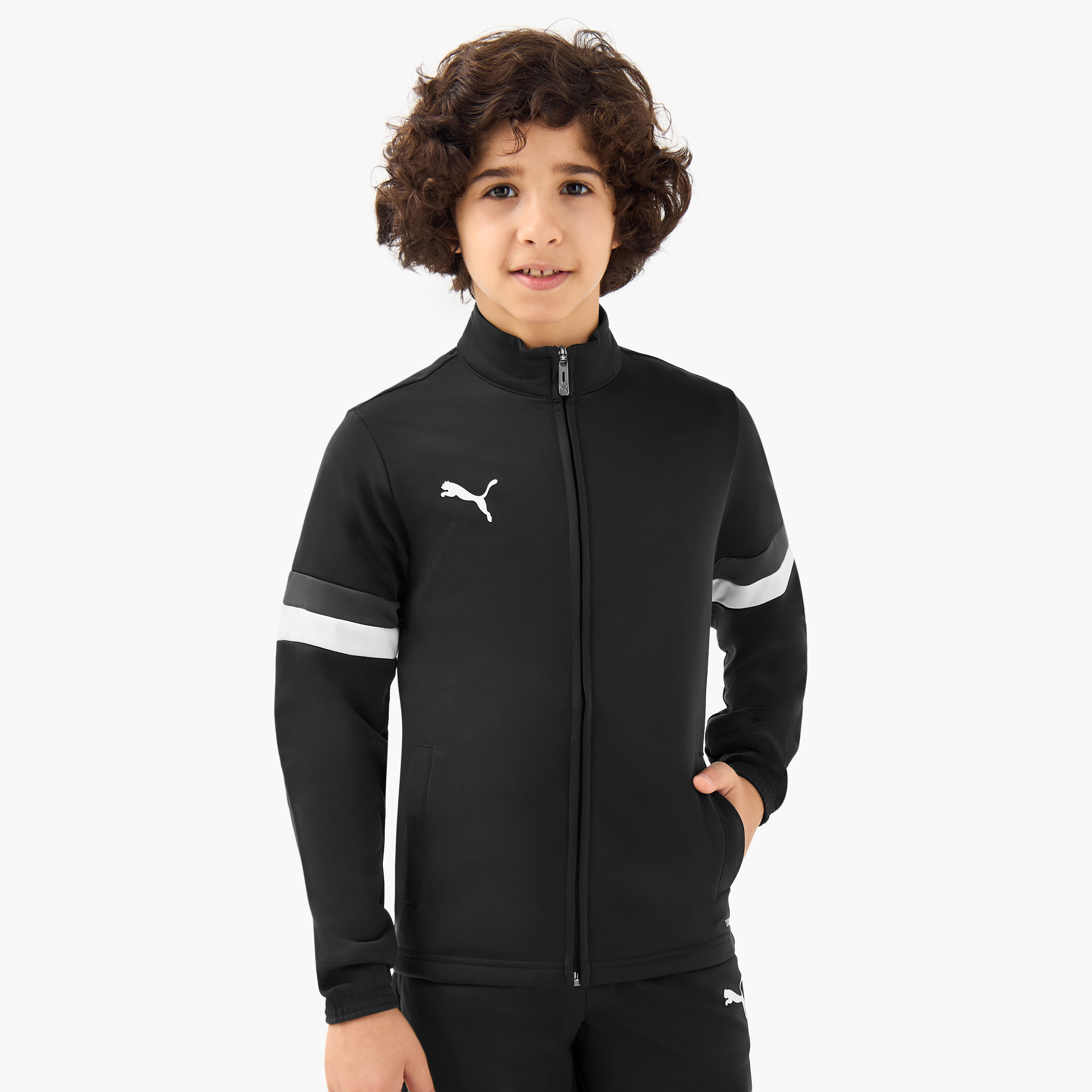 PUMA Boys Jacket and Trousers Set with Logo Print - Cotton - Long Sleeves - High Neck-boys-clothing-sportswear-sets-image-2