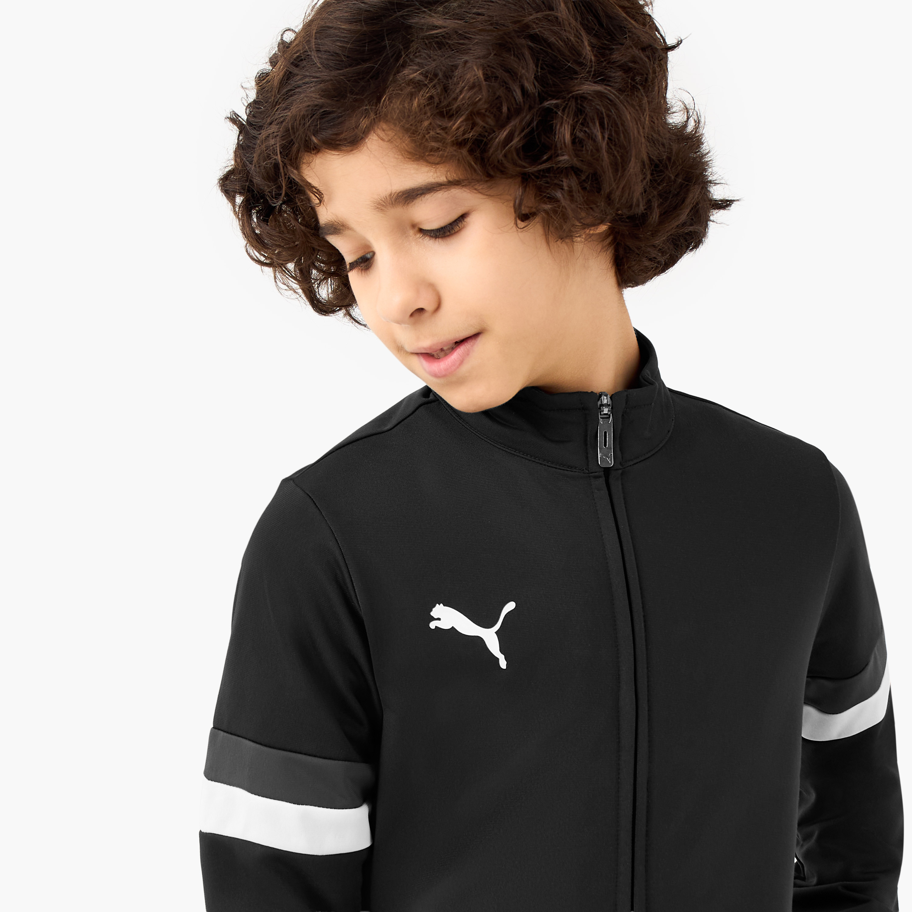 PUMA Boys Jacket and Trousers Set with Logo Print - Cotton - Long Sleeves - High Neck-boys-clothing-sportswear-sets-image-5