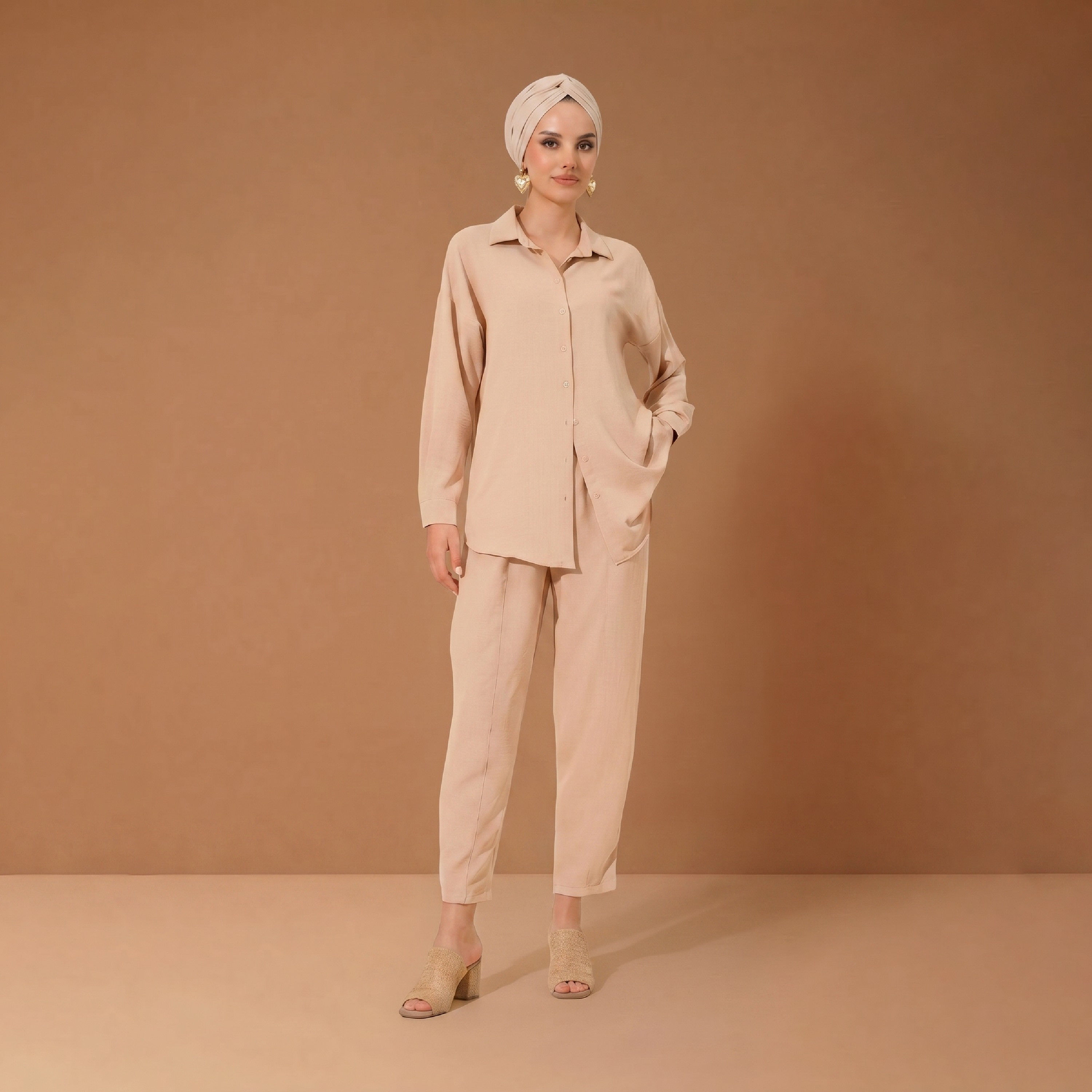 Bigdart Women's Drop Shoulder Sleeves Shirt & Trousers Set-women-clothing-coordsets-image-1
