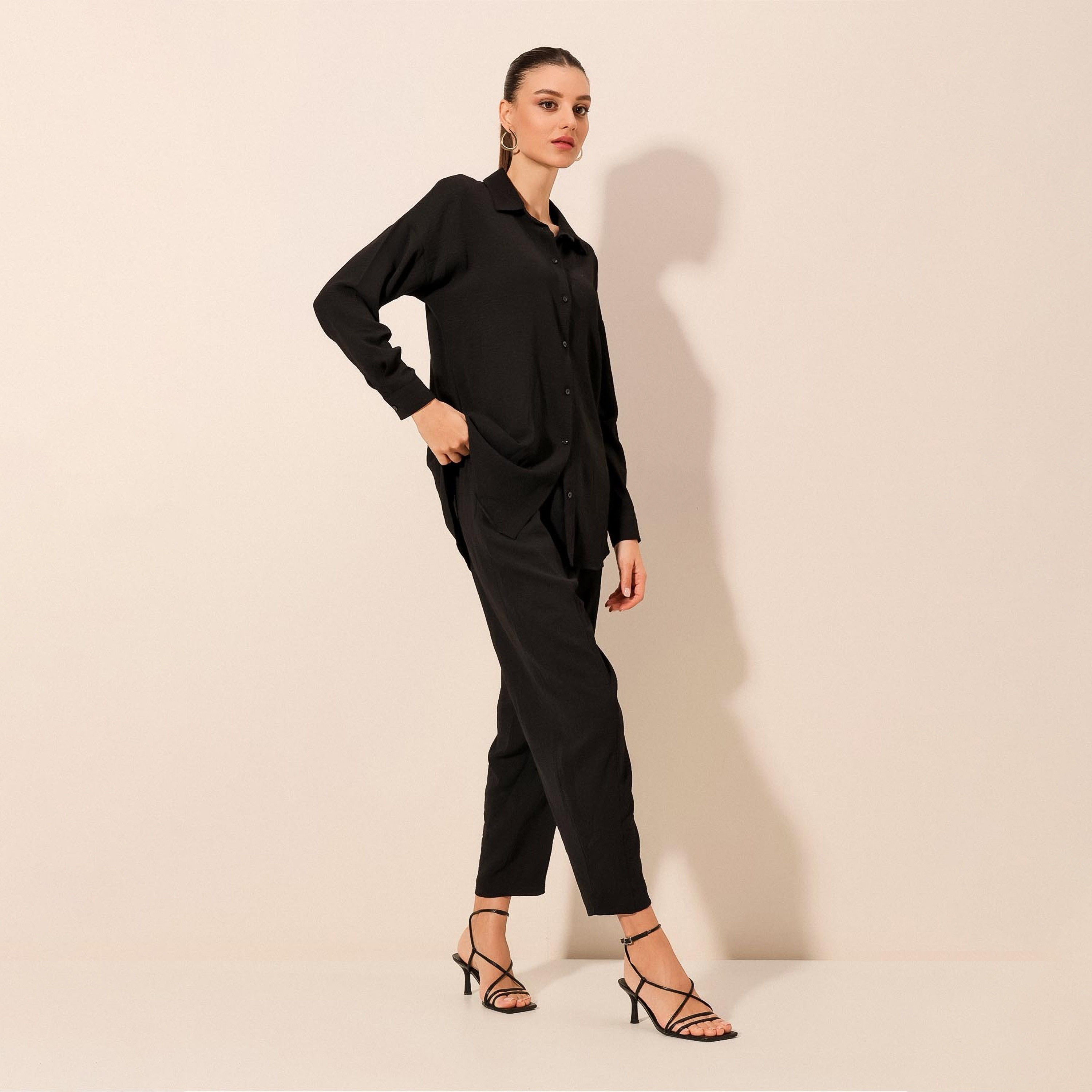Bigdart Women's Drop Shoulder Sleeves Shirt & Trousers Set-women-clothing-coordsets-image-16