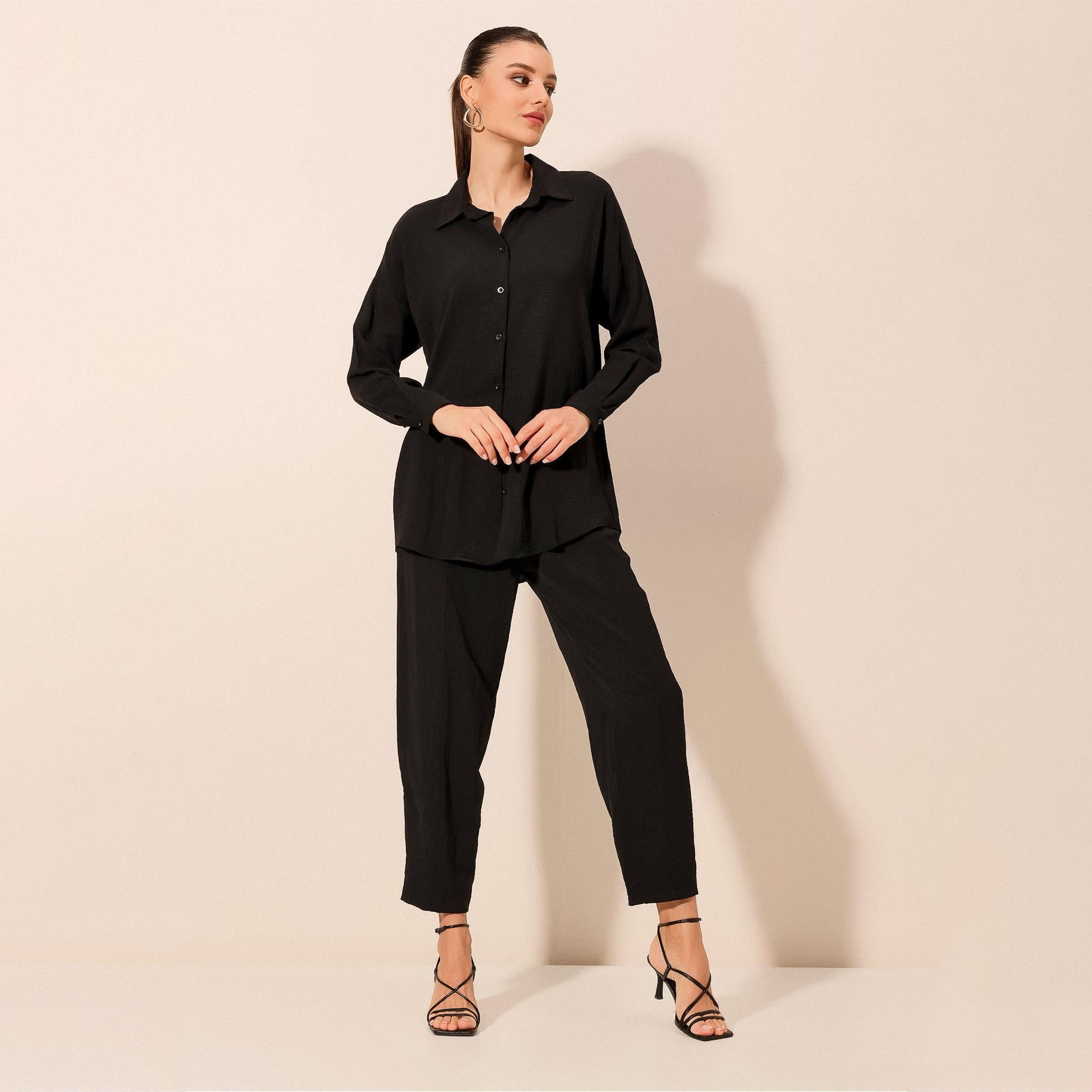 Bigdart Women's Drop Shoulder Sleeves Shirt & Trousers Set-women-clothing-coordsets-image-17
