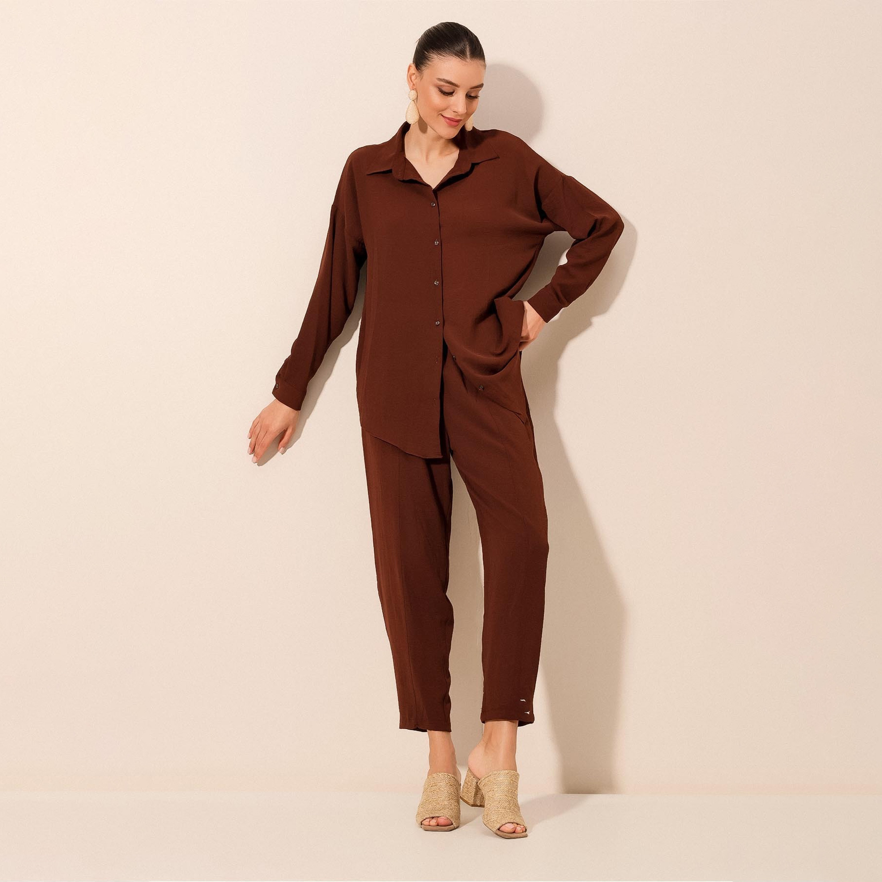 Bigdart Women's Drop Shoulder Sleeves Shirt & Trousers Set-women-clothing-coordsets-image-6