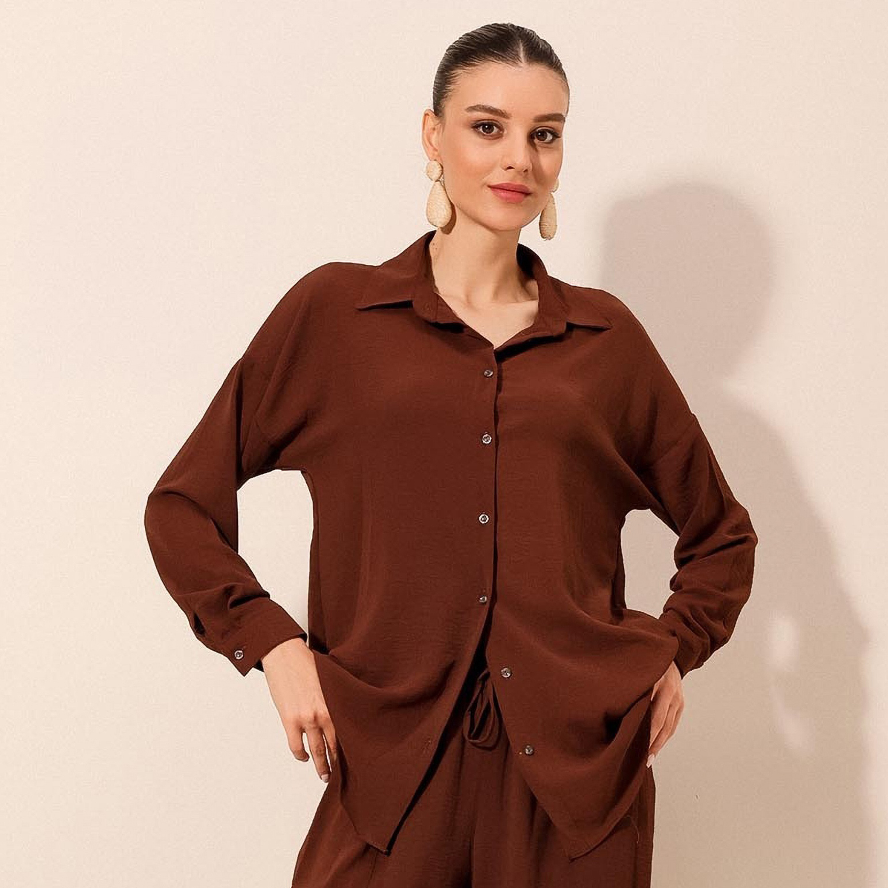 Bigdart Women's Drop Shoulder Sleeves Shirt & Trousers Set-women-clothing-coordsets-image-7
