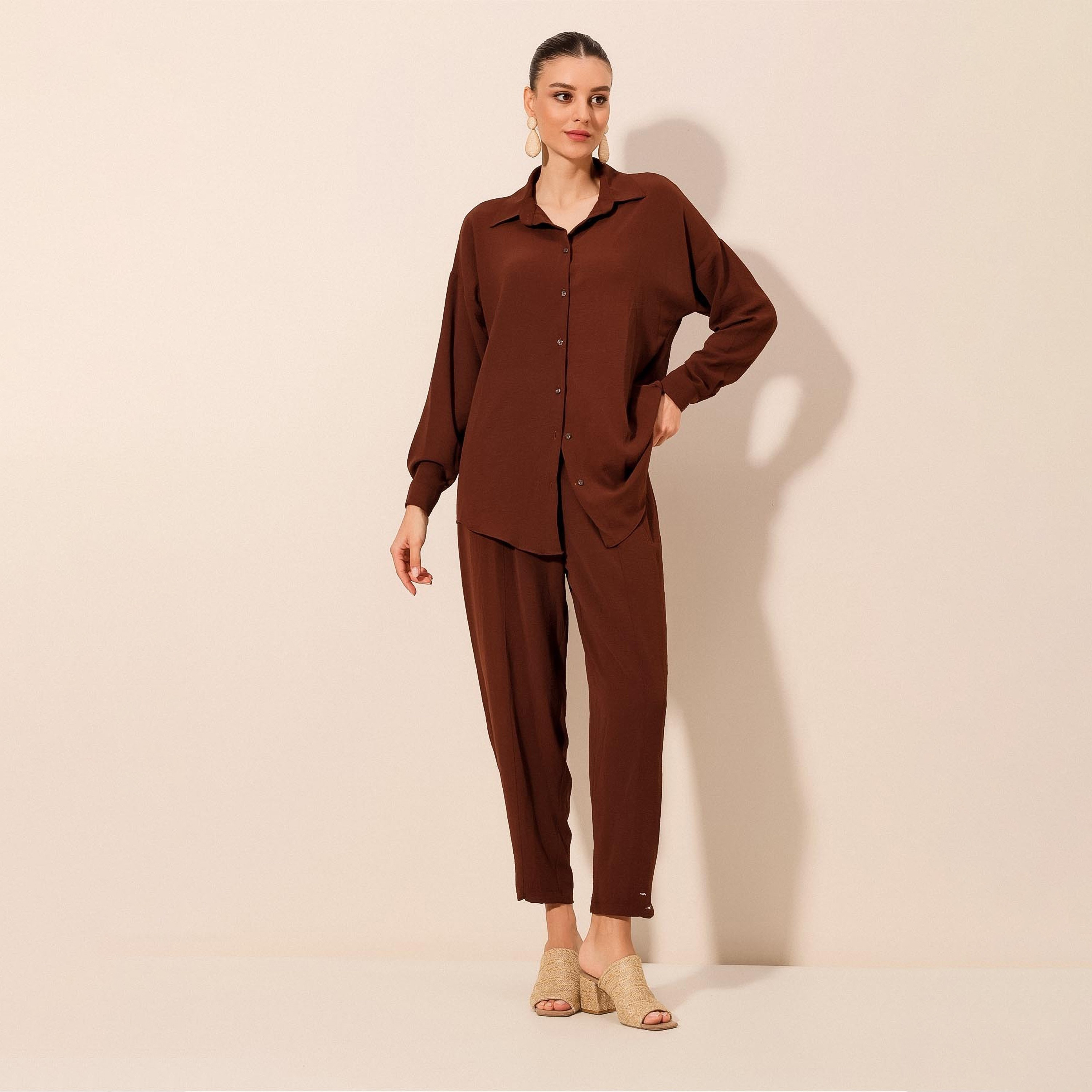Bigdart Women's Drop Shoulder Sleeves Shirt & Trousers Set-women-clothing-coordsets-image-10