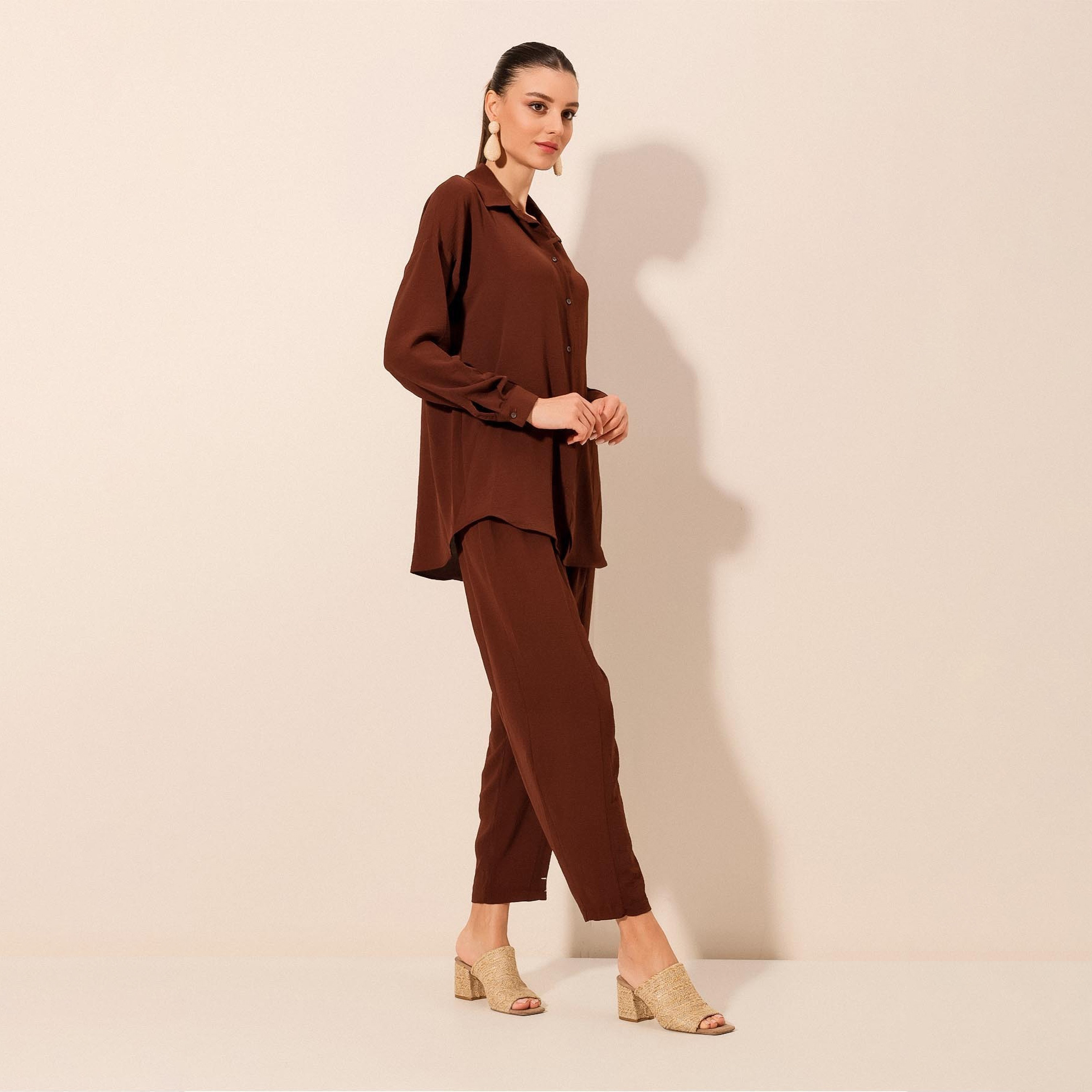 Bigdart Women's Drop Shoulder Sleeves Shirt & Trousers Set-women-clothing-coordsets-image-11