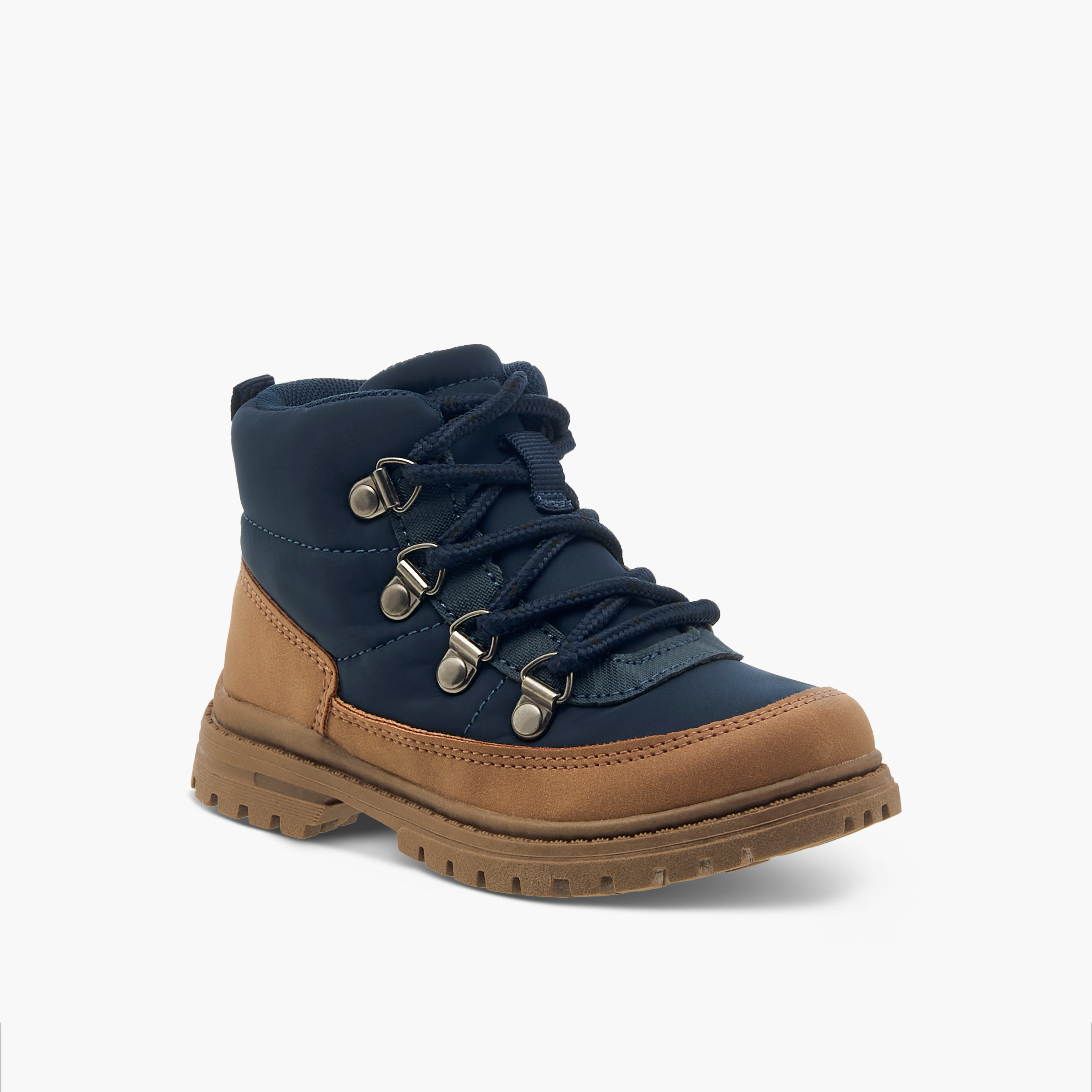 Juniors Panelled Ankle Boots with Zip Closure and Pull Tabs-boys-shoes-boots-image-2
