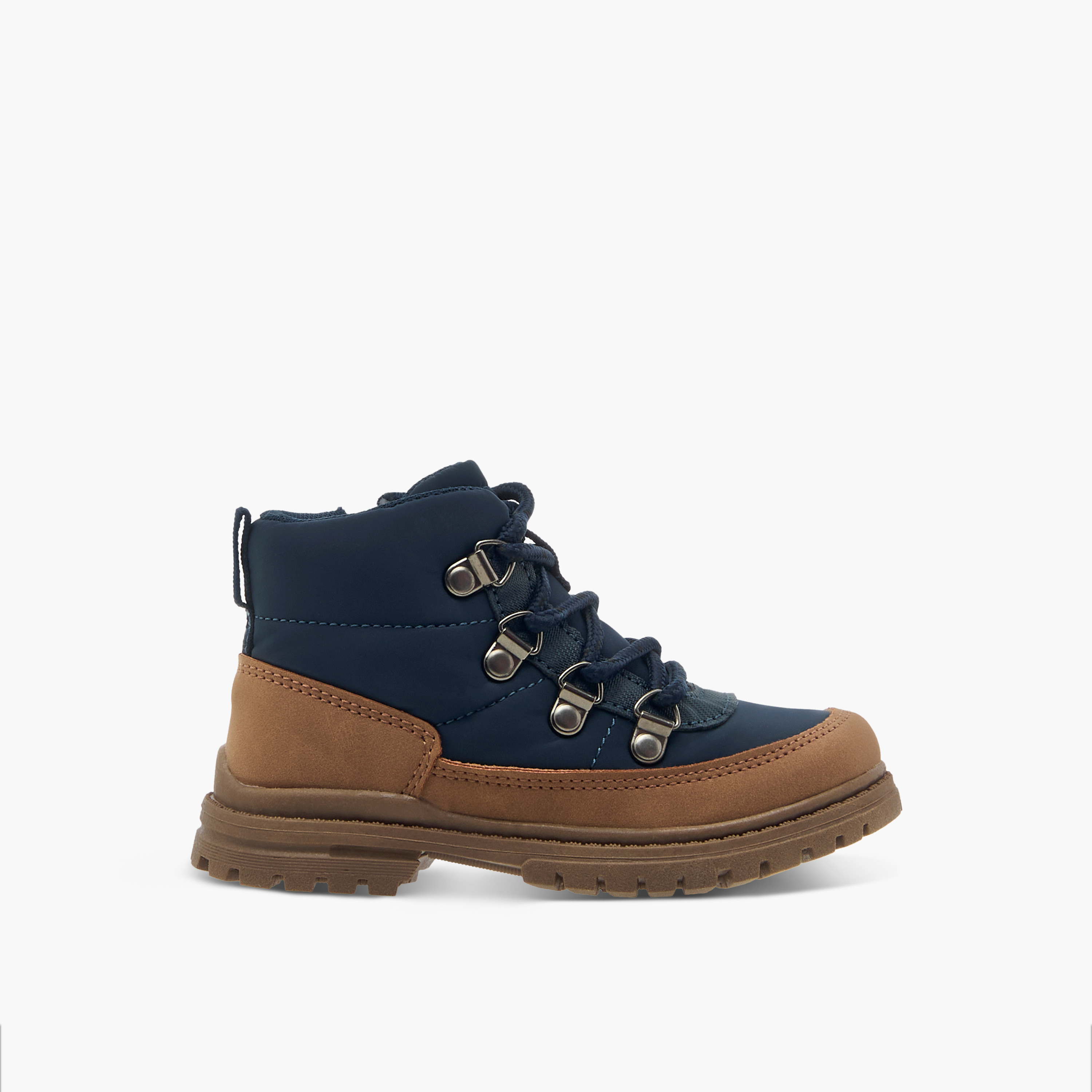 Juniors Panelled Ankle Boots with Zip Closure and Pull Tabs-boys-shoes-boots-image-3