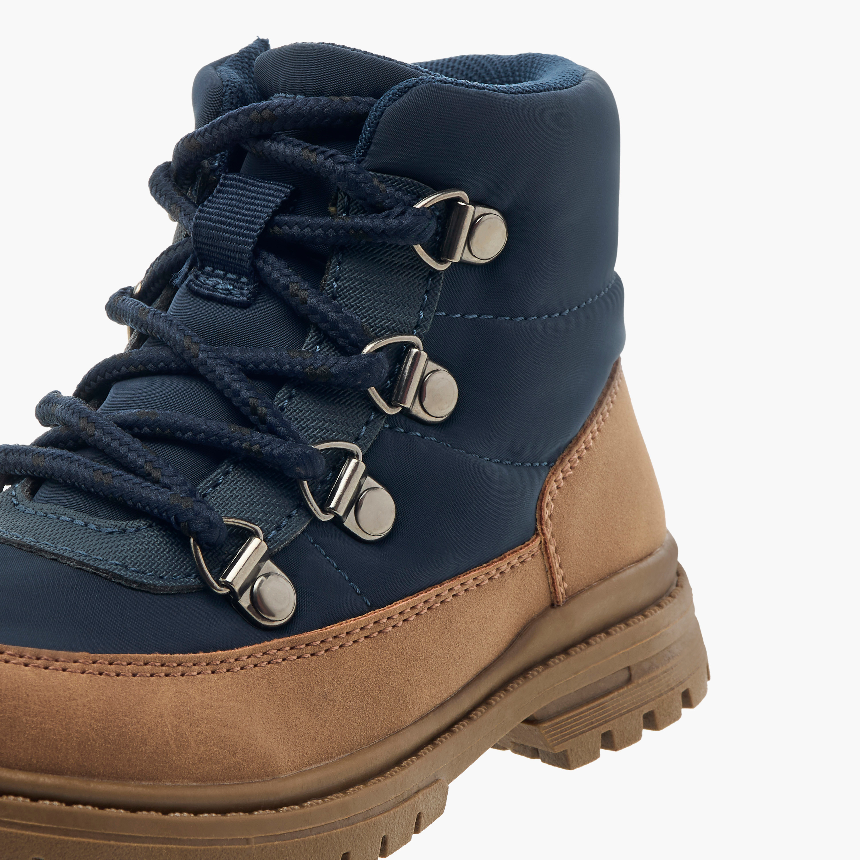 Juniors Panelled Ankle Boots with Zip Closure and Pull Tabs-boys-shoes-boots-image-4
