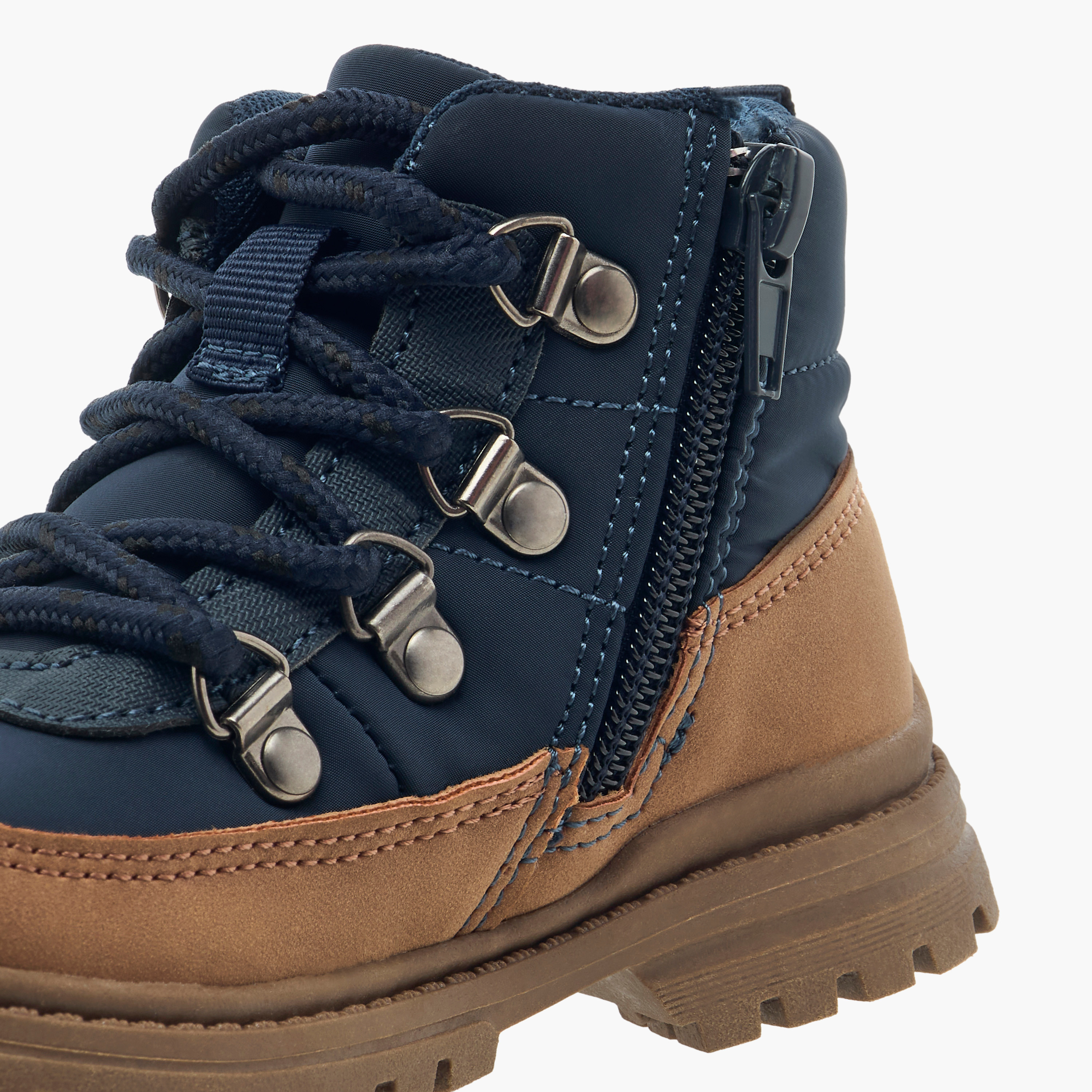 Juniors Panelled Ankle Boots with Zip Closure and Pull Tabs-boys-shoes-boots-image-6