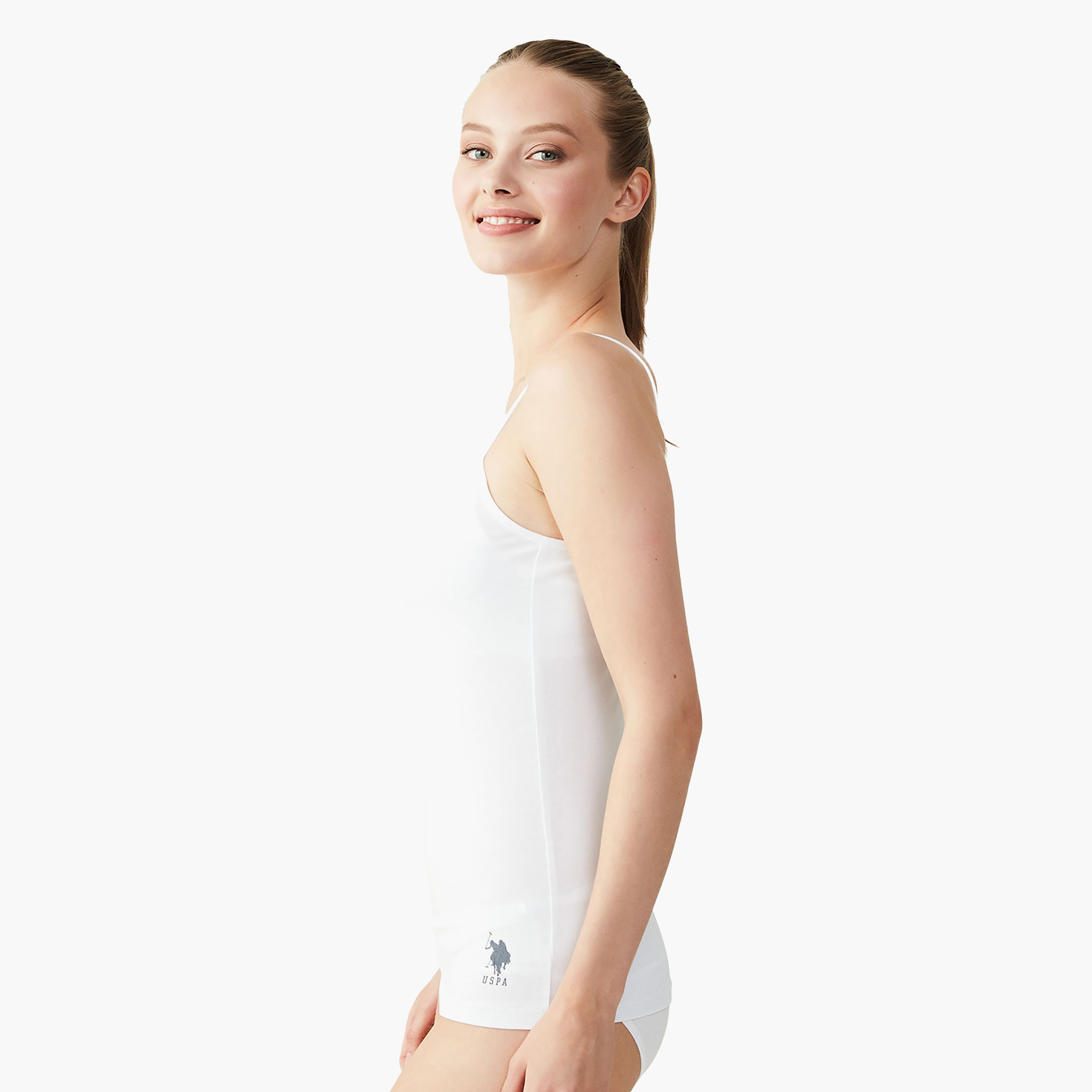 قميص داخلي نسائي بدون أكمام بأشرطة كتف سادة من يو اس بولو أسسن-women-clothing-lingerie-camisoles-image-4