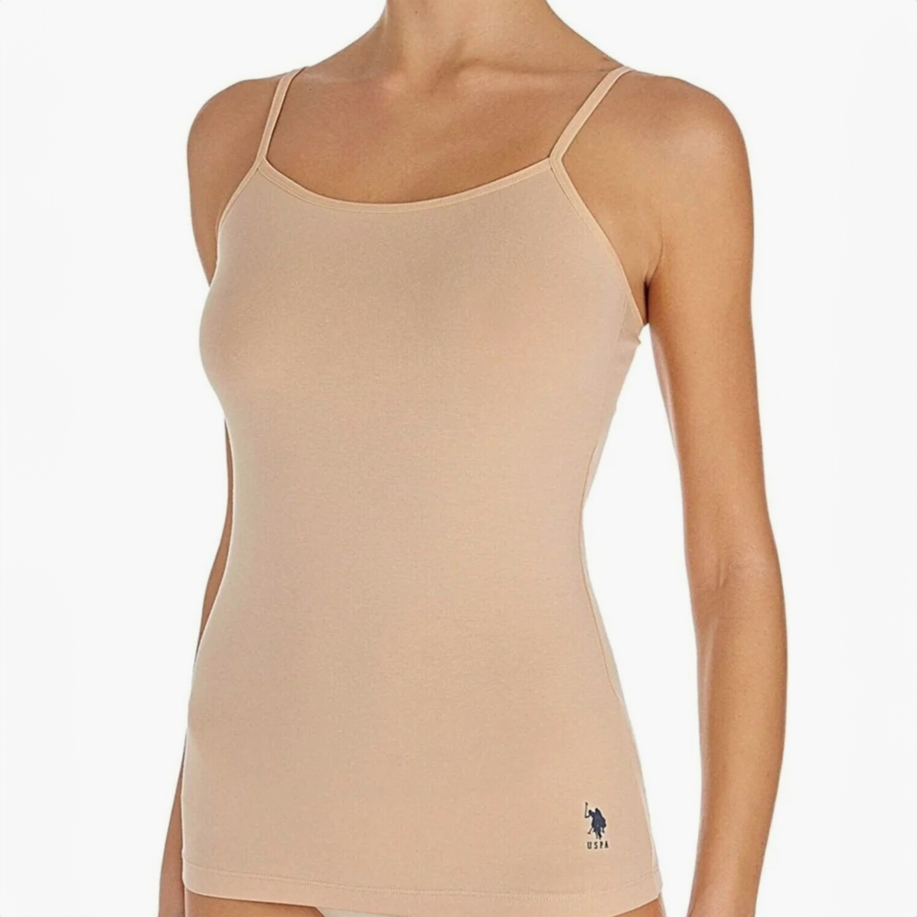 قميص كامي نسائي سادة بحمالات كتف من يو. إس. بولو آسسن.-women-clothing-lingerie-camisoles-image-1