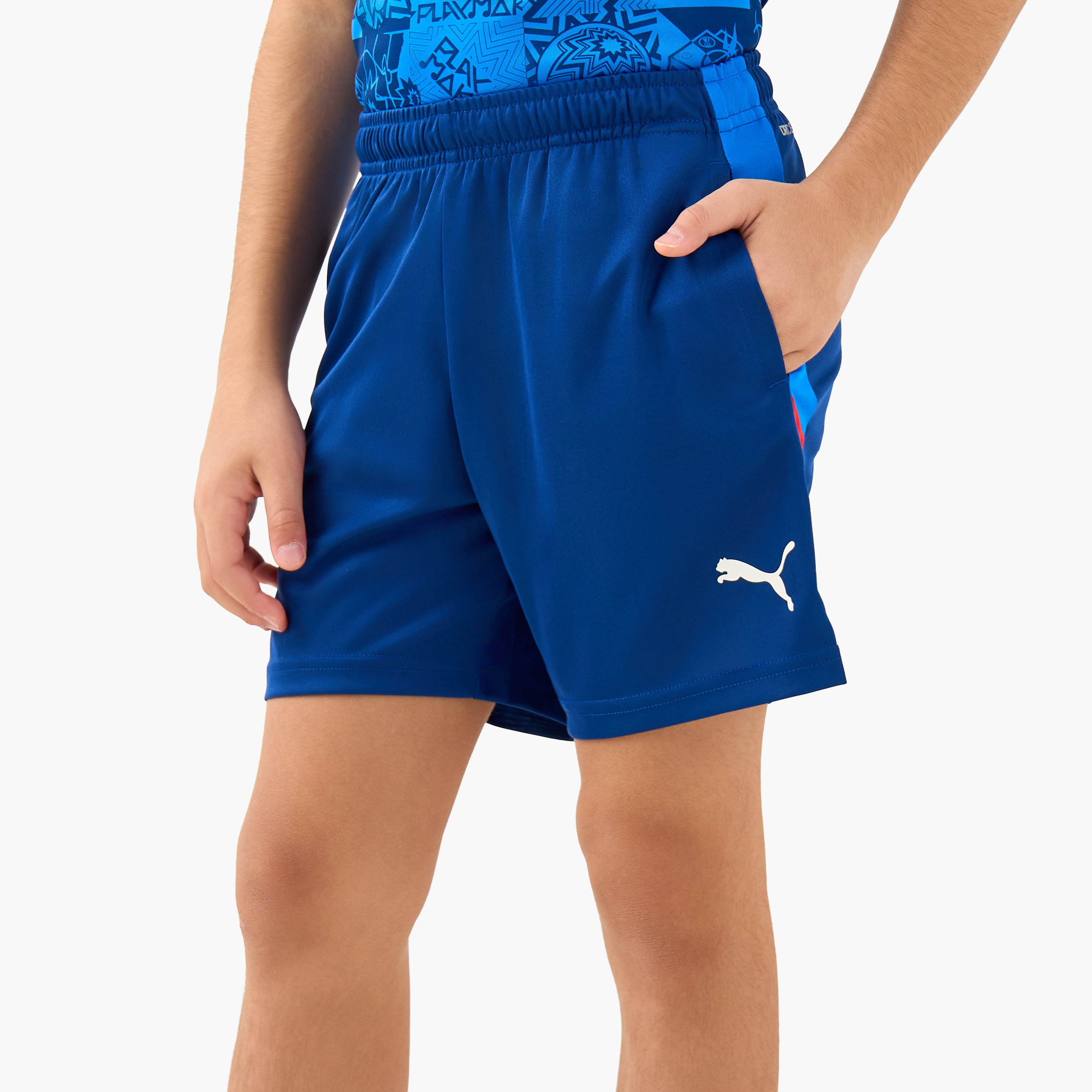 PUMA Boys Training Shorts with Logo Print - Polyester - Cotton-boys-clothing-bottoms-shorts-image-1
