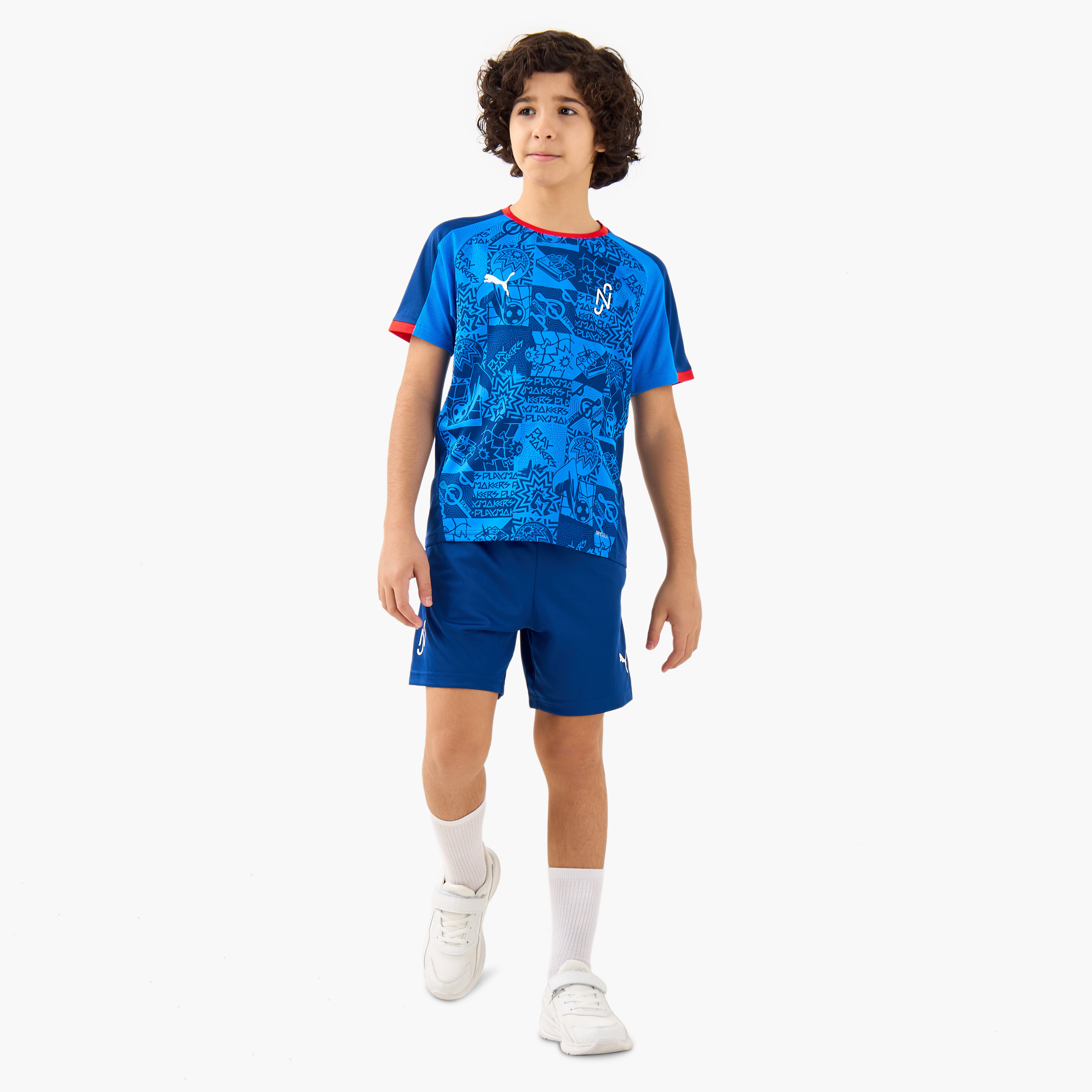 PUMA Boys Training Shorts with Logo Print - Polyester - Cotton-boys-clothing-bottoms-shorts-image-2