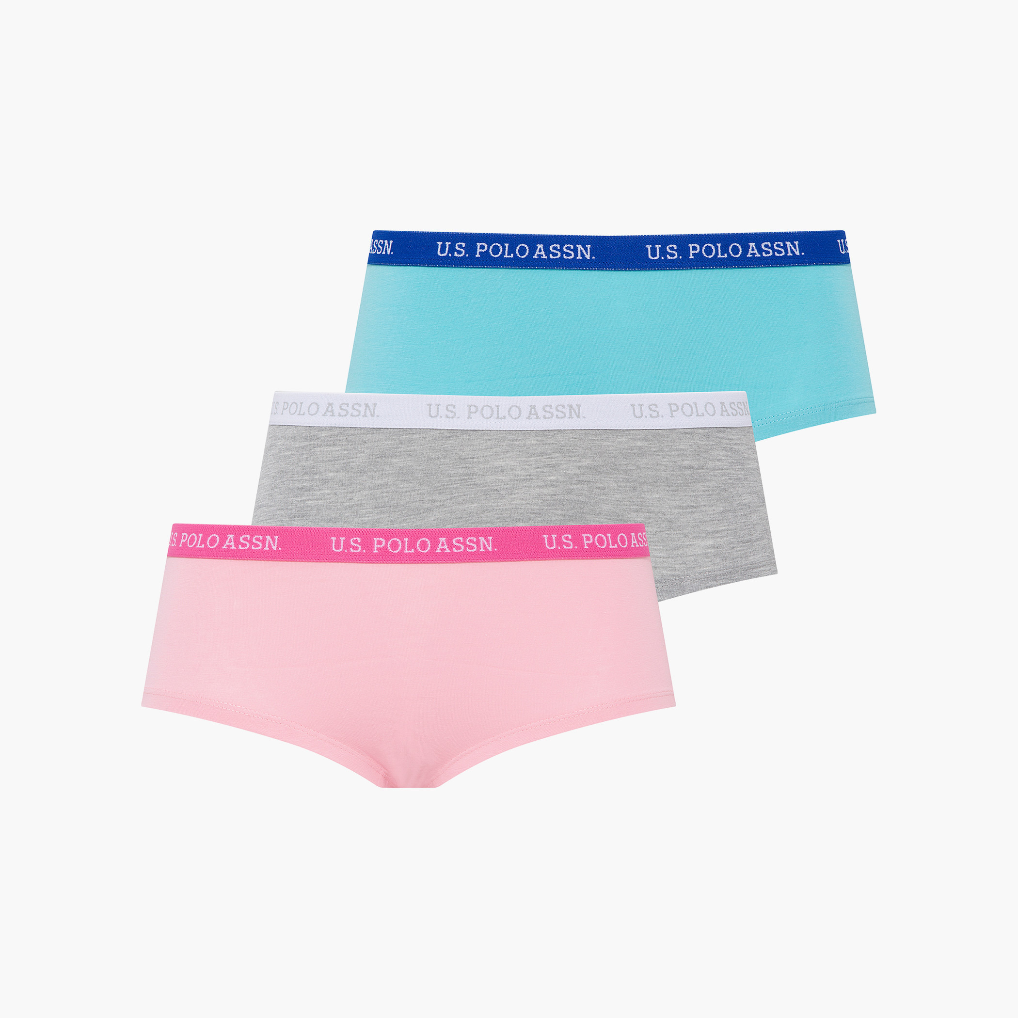 مجموعة من 3 قطع من يو اس بولو اسن من سراويل نسائية مع متعددة الألوان مطبوعة بحزام خصر-women-clothing-lingerie-panties-image-1