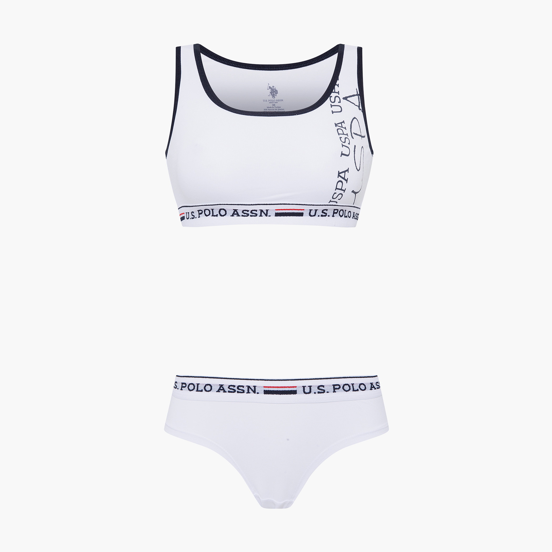 U.S. Polo Assn. Women Navy Blue Printed Non Padded Bustier and Brief Set-women-clothing-lingerie-lingeriesets-image-8