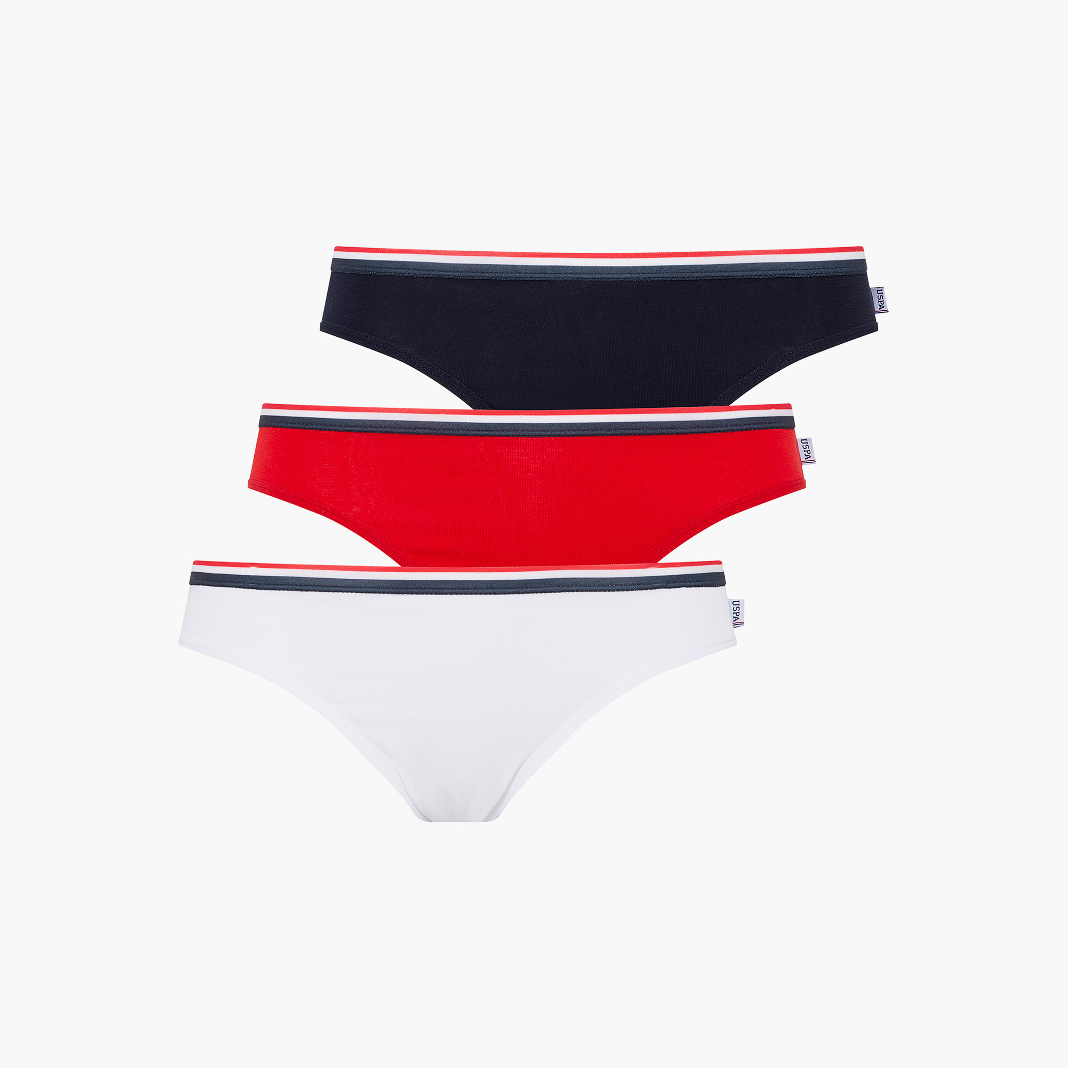 Pack of 3 U.S. Polo Assn. Women Multicolour Plain Slip Briefs-women-clothing-lingerie-panties-image-1