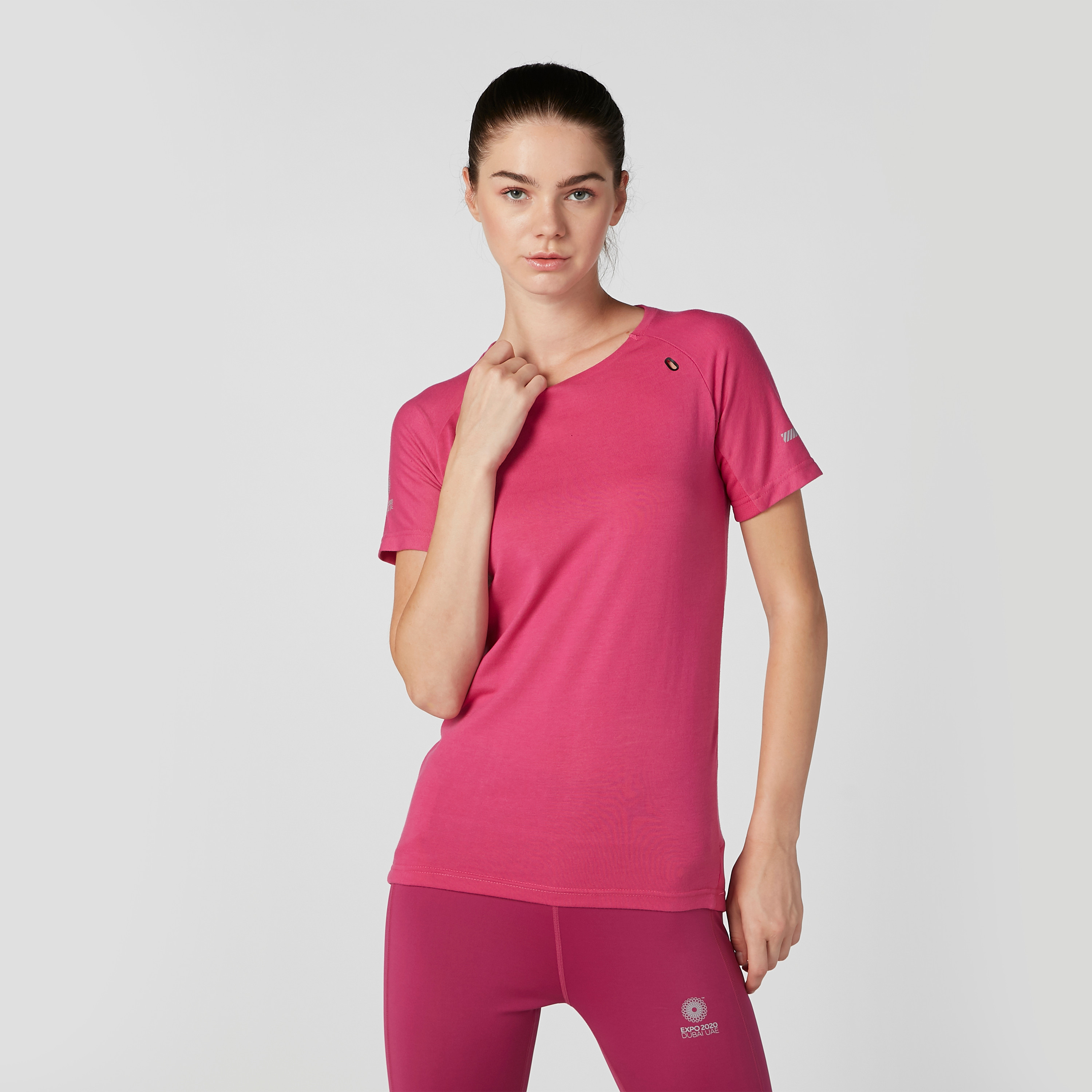 Expo 2020 Plain T-shirt with Round Neck and Short Sleeves-sports-women-clothing-tshirtsandvests-image-1