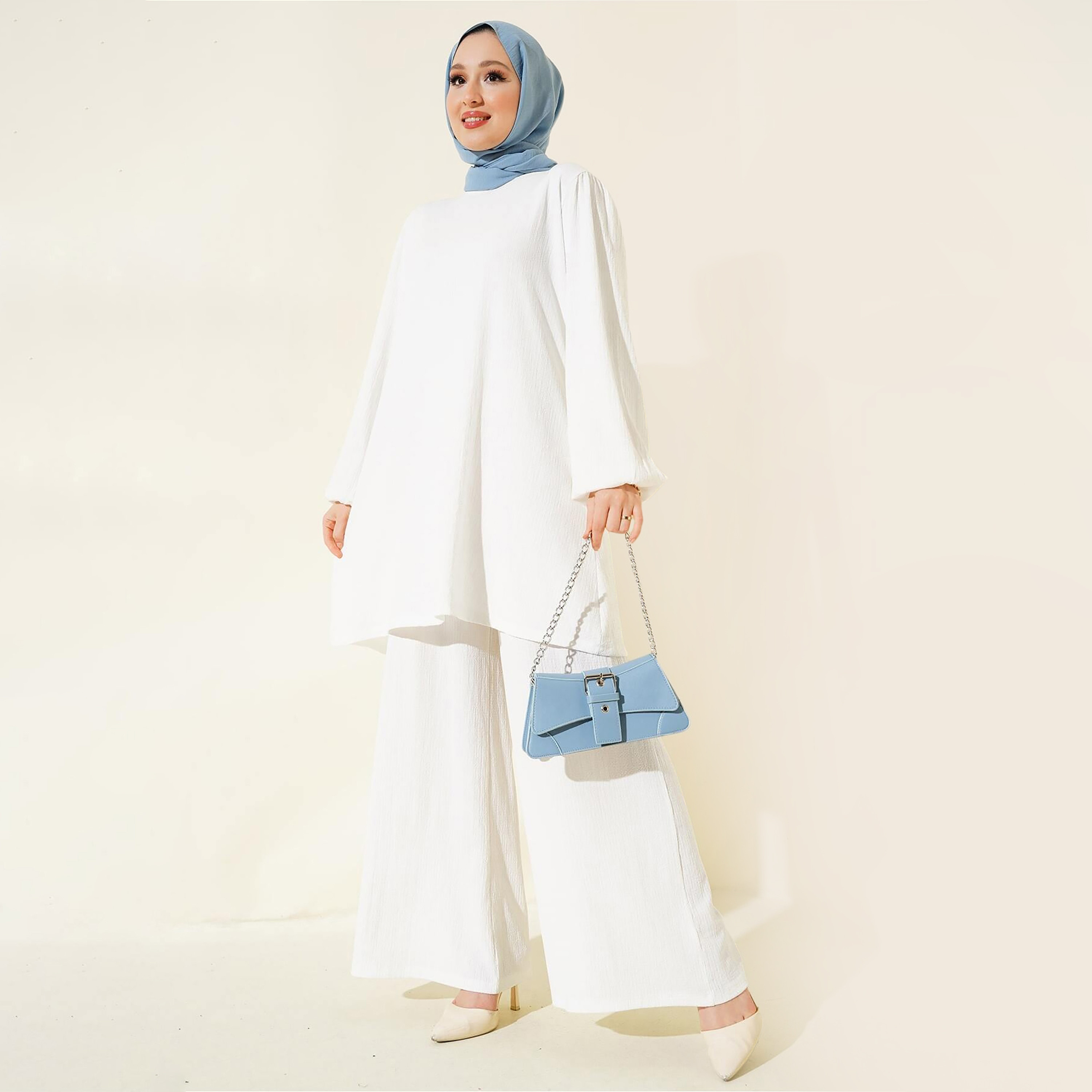 طقم نسائي بنسيج مزخرف، تونيك وسروال من بيجدارت-women-clothing-coordsets-image-39