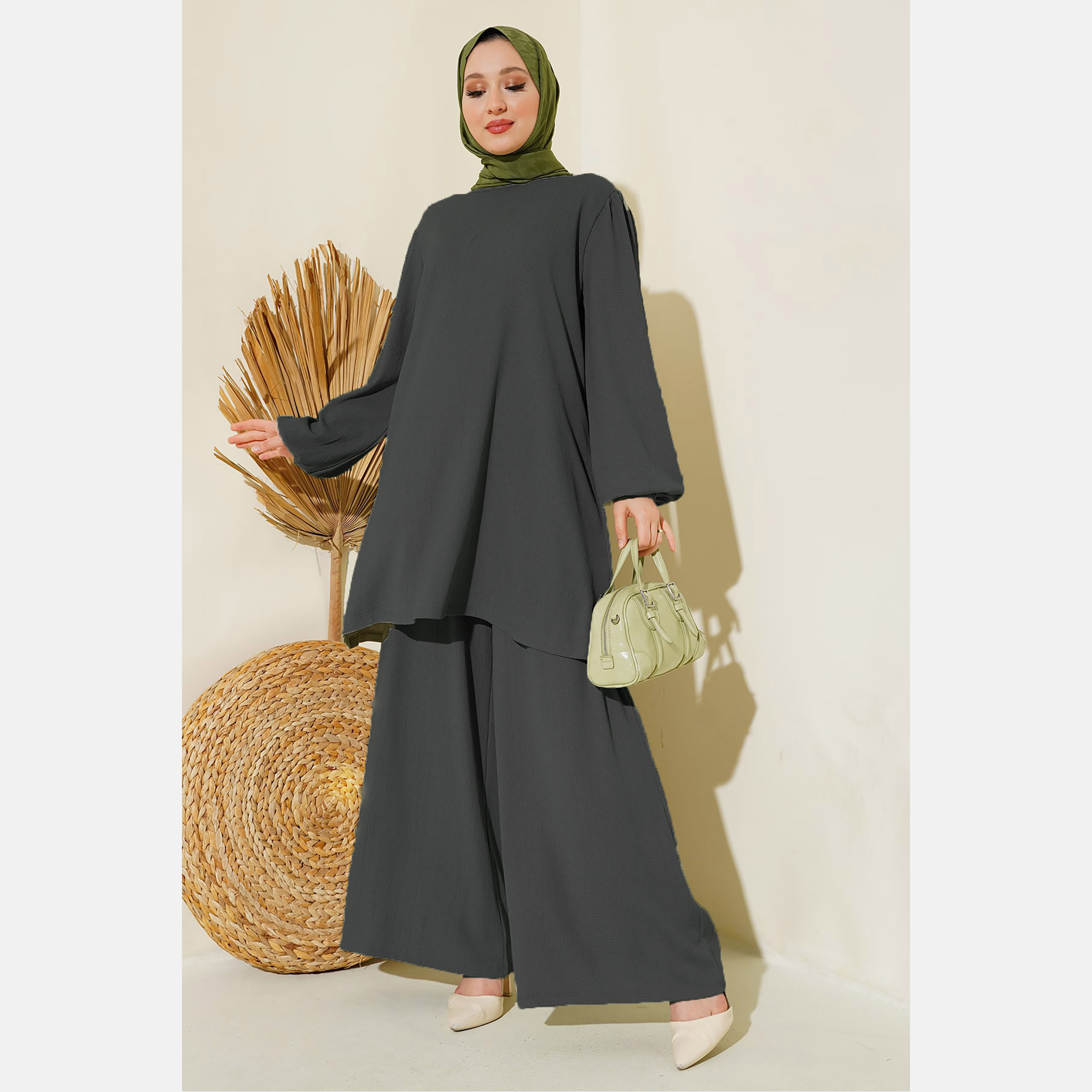 طقم نسائي بنسيج مزخرف، تونيك وسروال من بيجدارت-women-clothing-coordsets-image-12