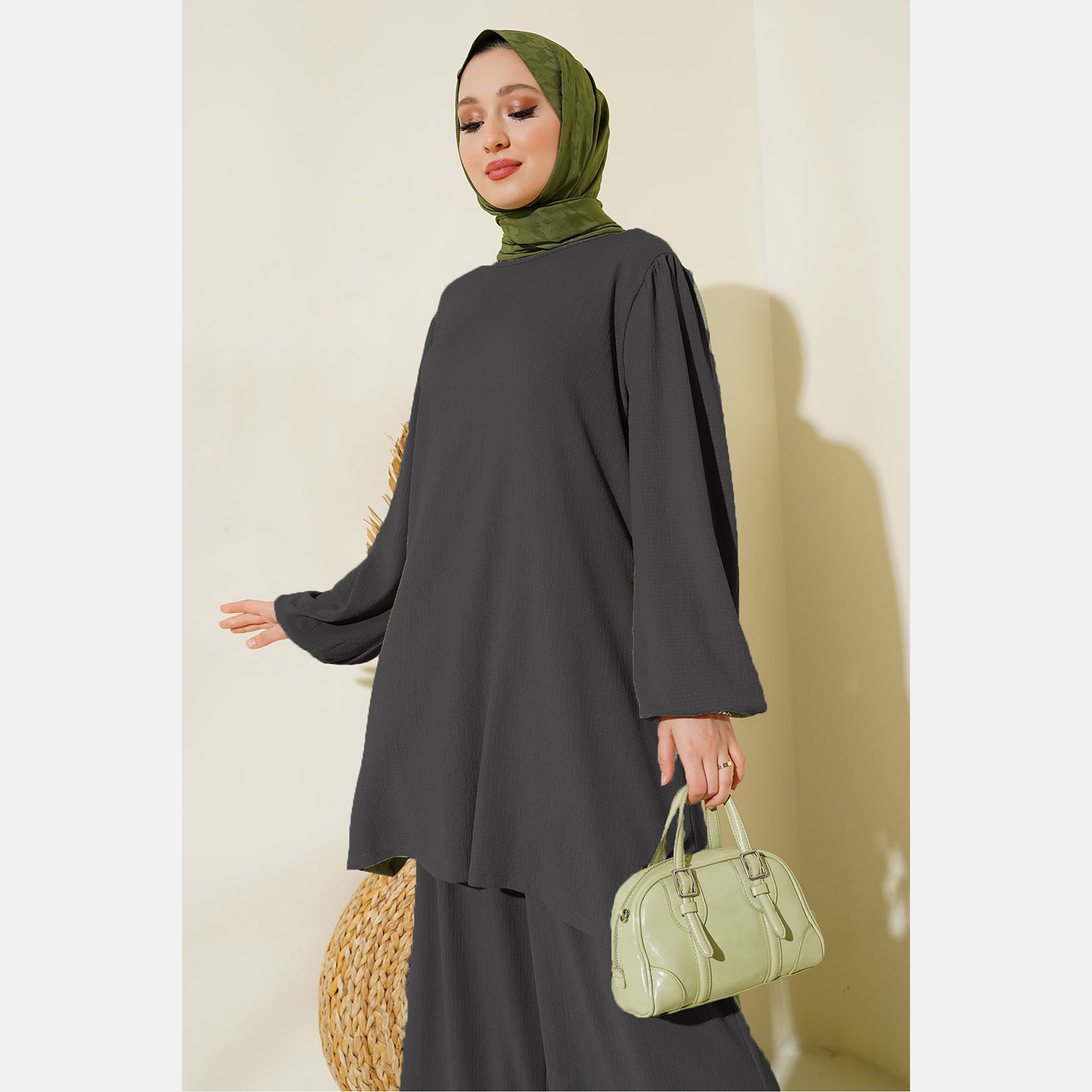 طقم نسائي بنسيج مزخرف، تونيك وسروال من بيجدارت-women-clothing-coordsets-image-13
