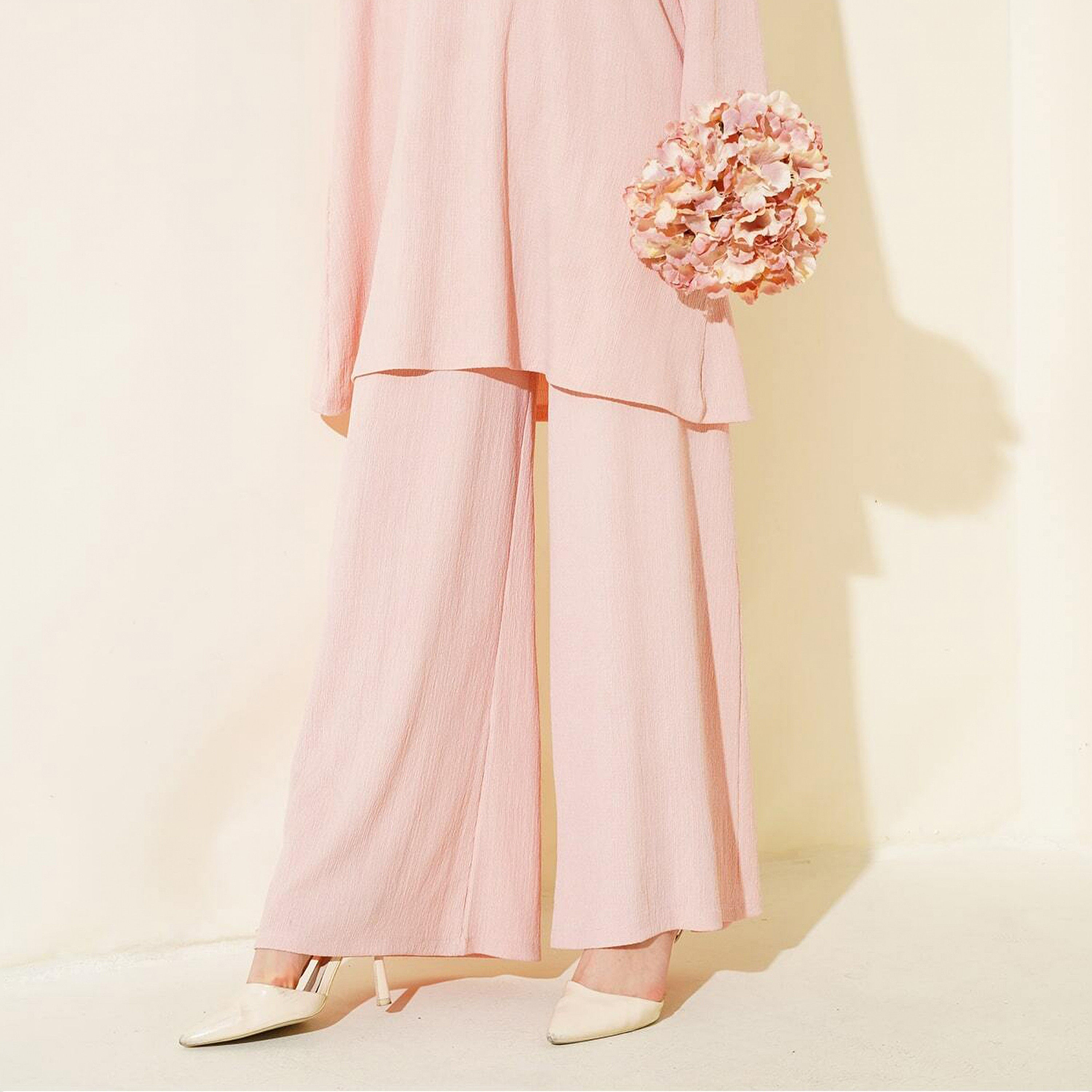 طقم نسائي بنسيج مزخرف، تونيك وسروال من بيجدارت-women-clothing-coordsets-image-4