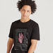 Graphic Print Crew Neck T-shirt with Short Sleeves-T Shirts-thumbnail-2