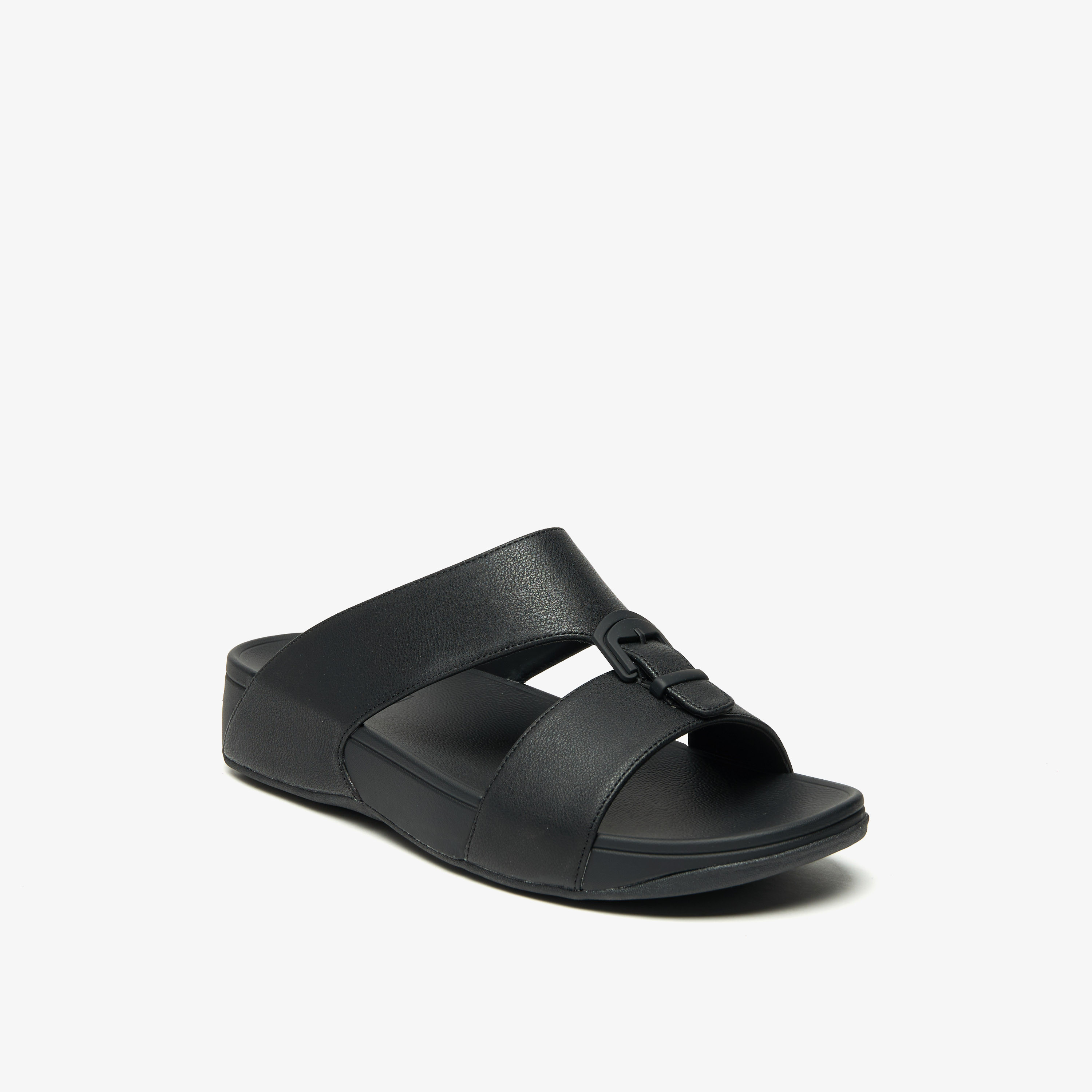 Le Confort Solid Slip-On Comfort Sandals with Buckle Accent-cpmen-footwear-sandals-image-1