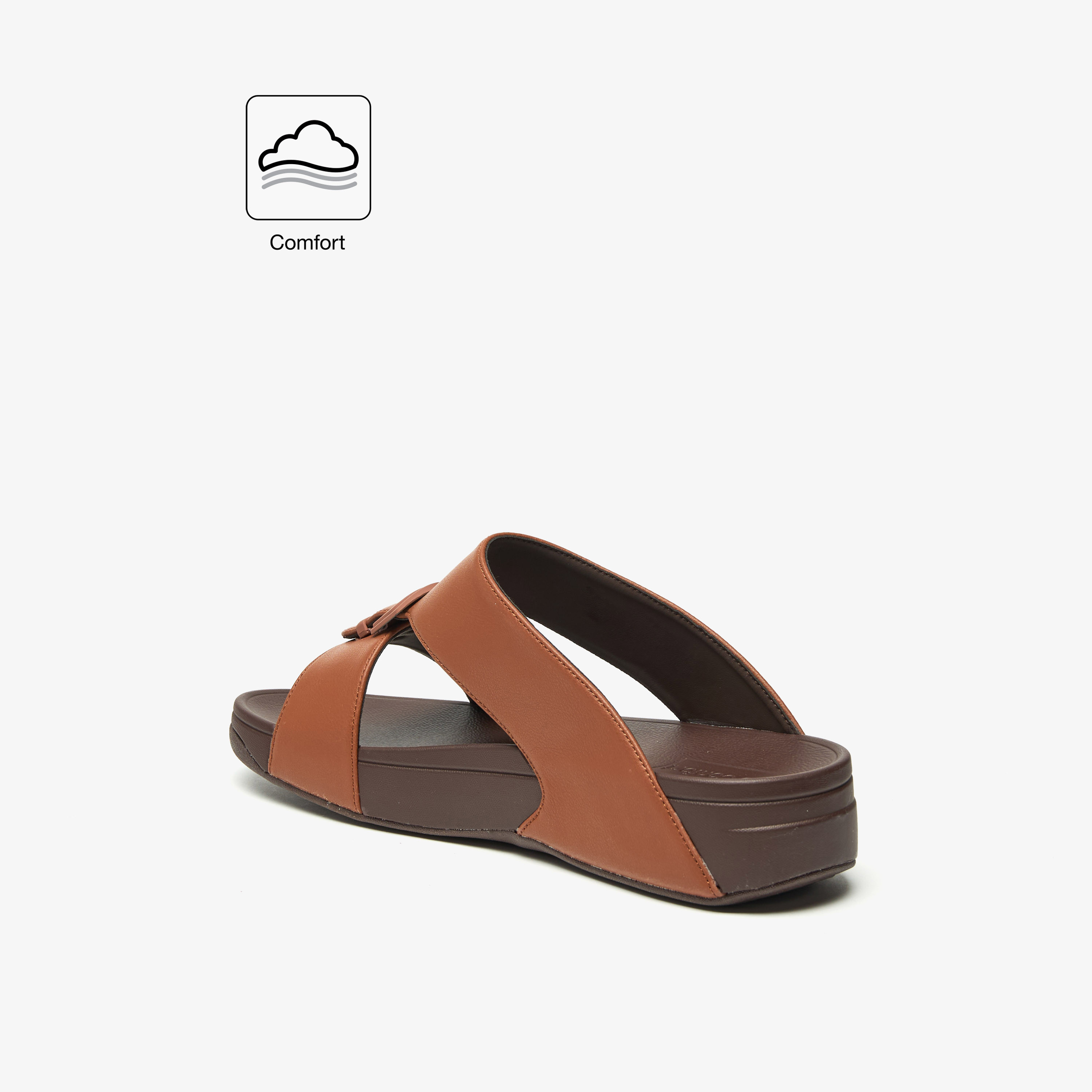 Le Confort Solid Slip-On Comfort Sandals with Buckle Accent-cpmen-footwear-sandals-image-2