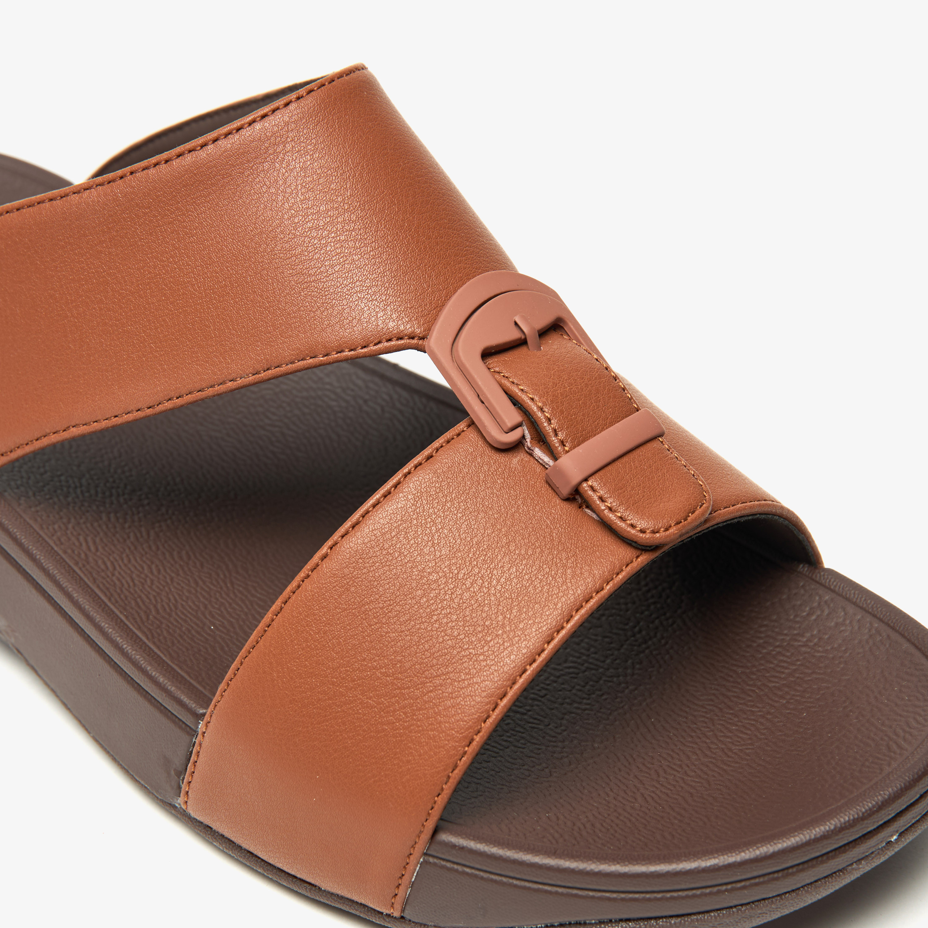 Le Confort Solid Slip-On Comfort Sandals with Buckle Accent-cpmen-footwear-sandals-image-4