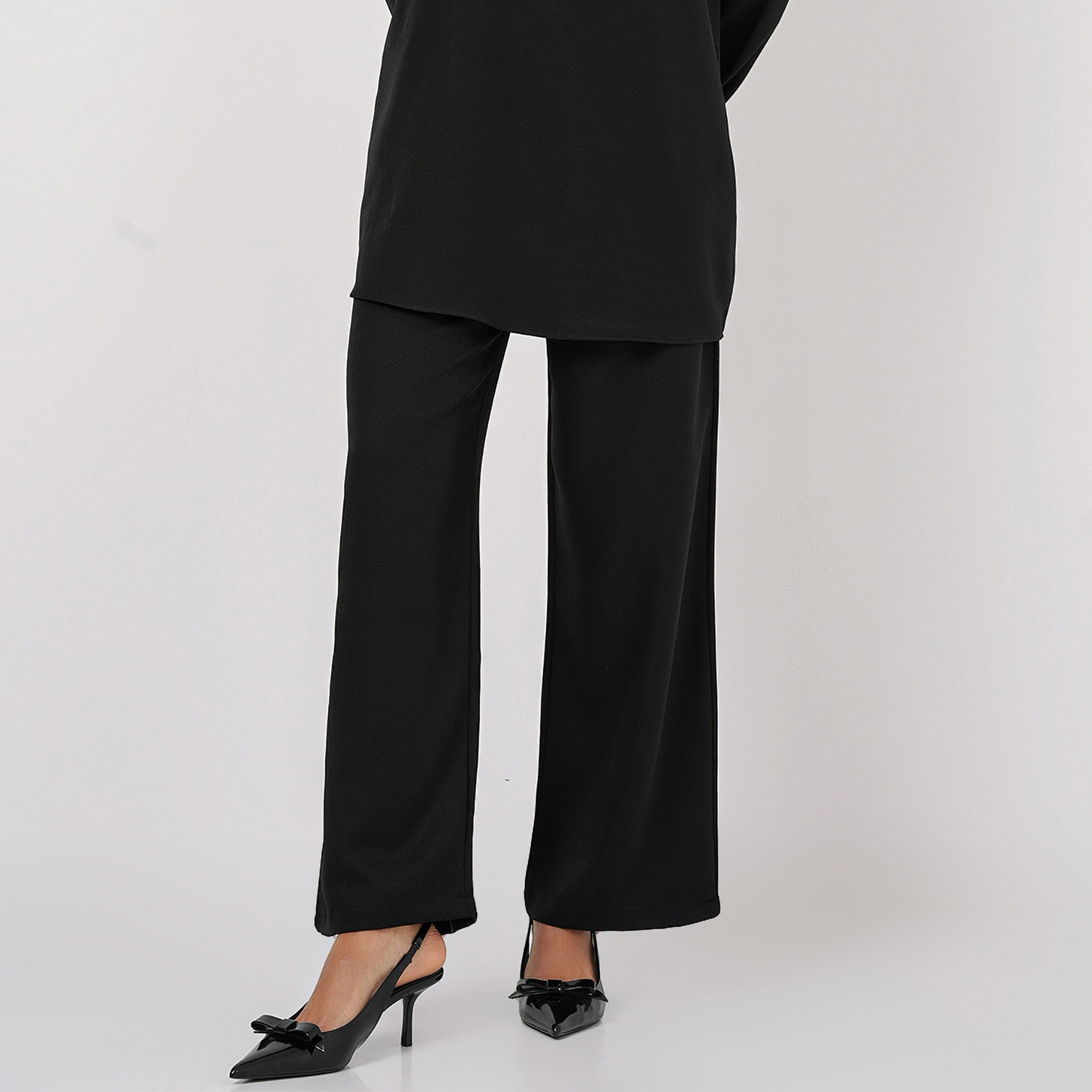 طقم نسائي من الكتان، تونيك بياقة الماندرين وسروال من بيجدارت-women-clothing-coordsets-image-27