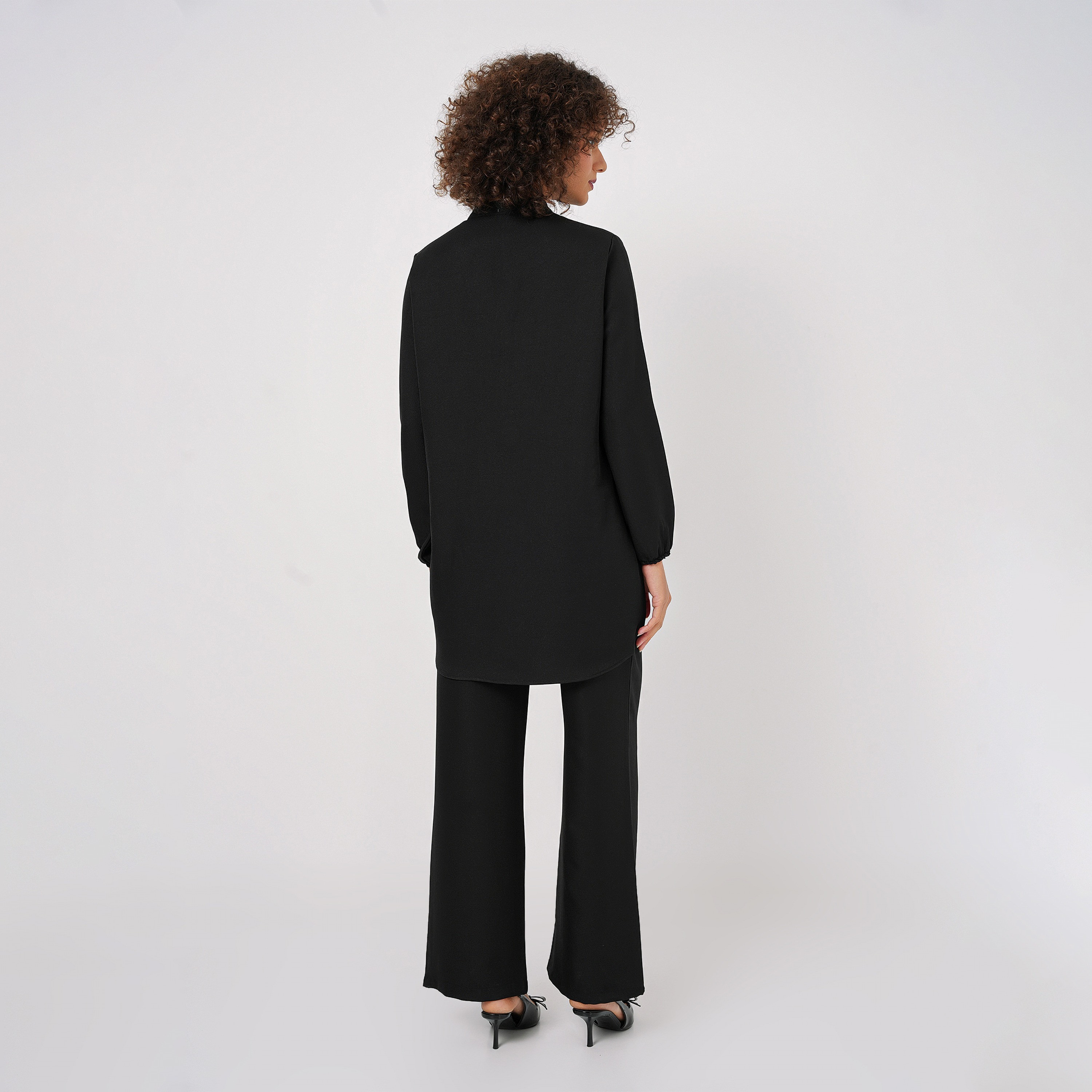 طقم نسائي من الكتان، تونيك بياقة الماندرين وسروال من بيجدارت-women-clothing-coordsets-image-28