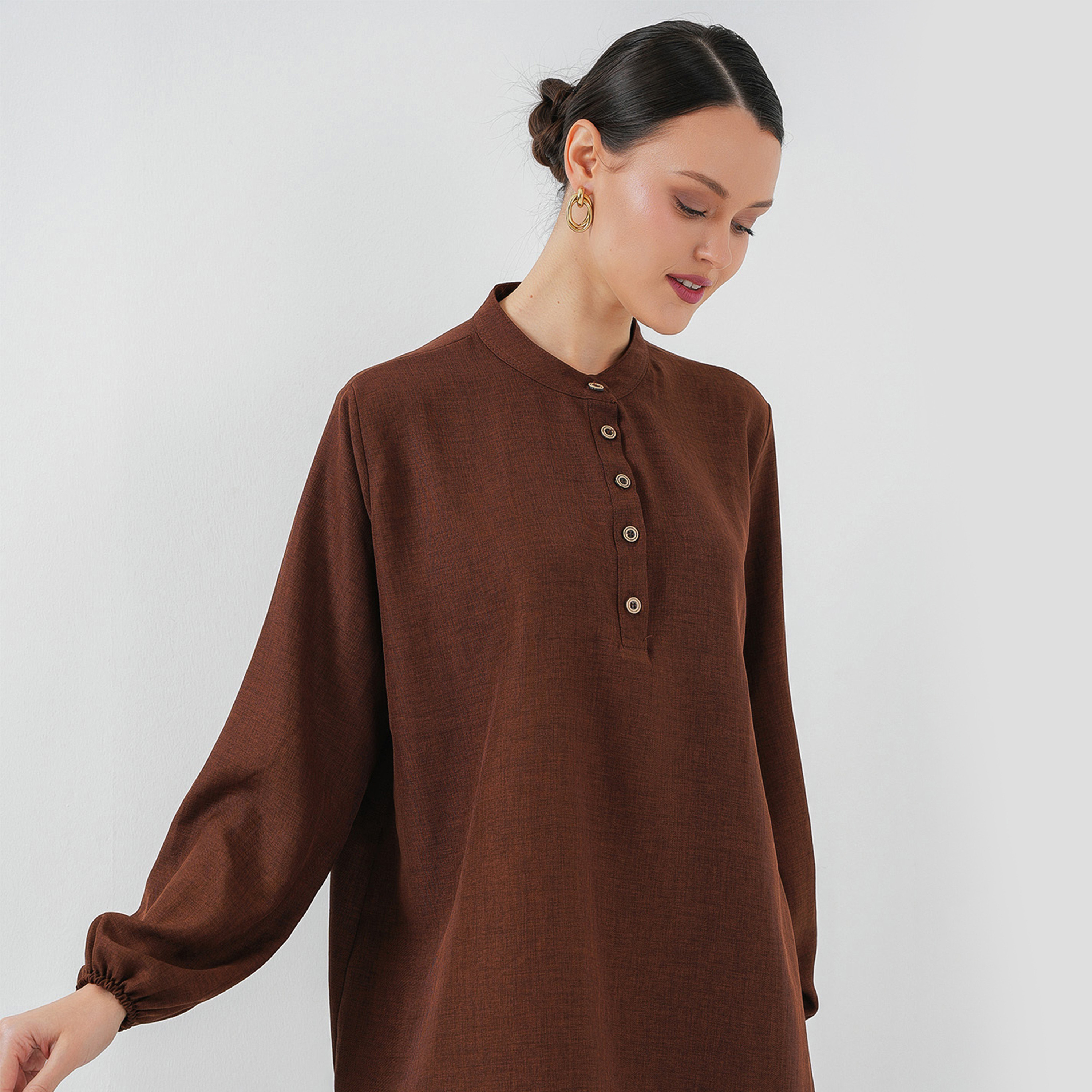 Bigdart Band Collar Tunic & Trousers Women's Set-women-clothing-coordsets-image-3