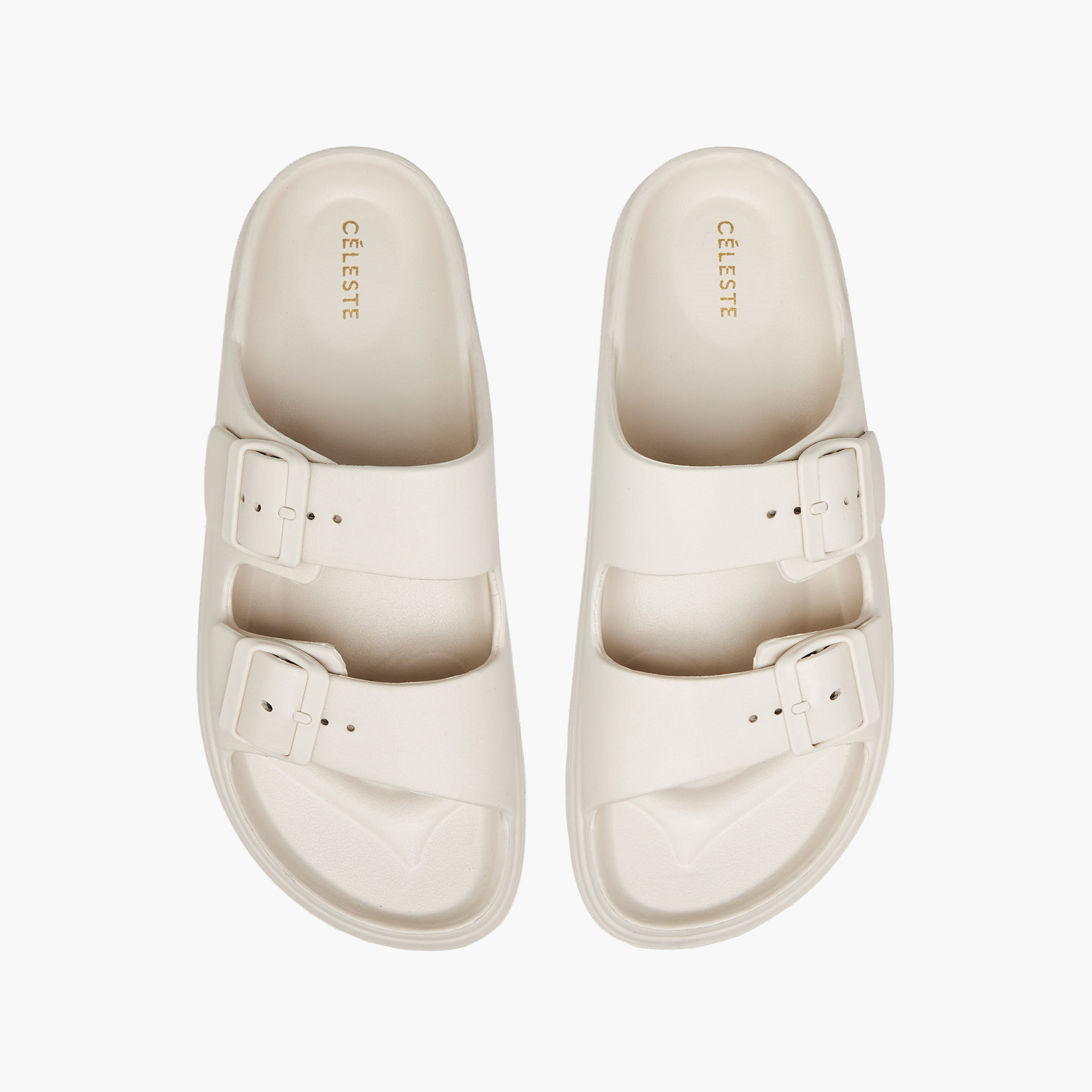 Celeste Women's Buckle Accent Slide Slippers with Slip-On Closure-women-shoes-flipflopsandslides-image-1