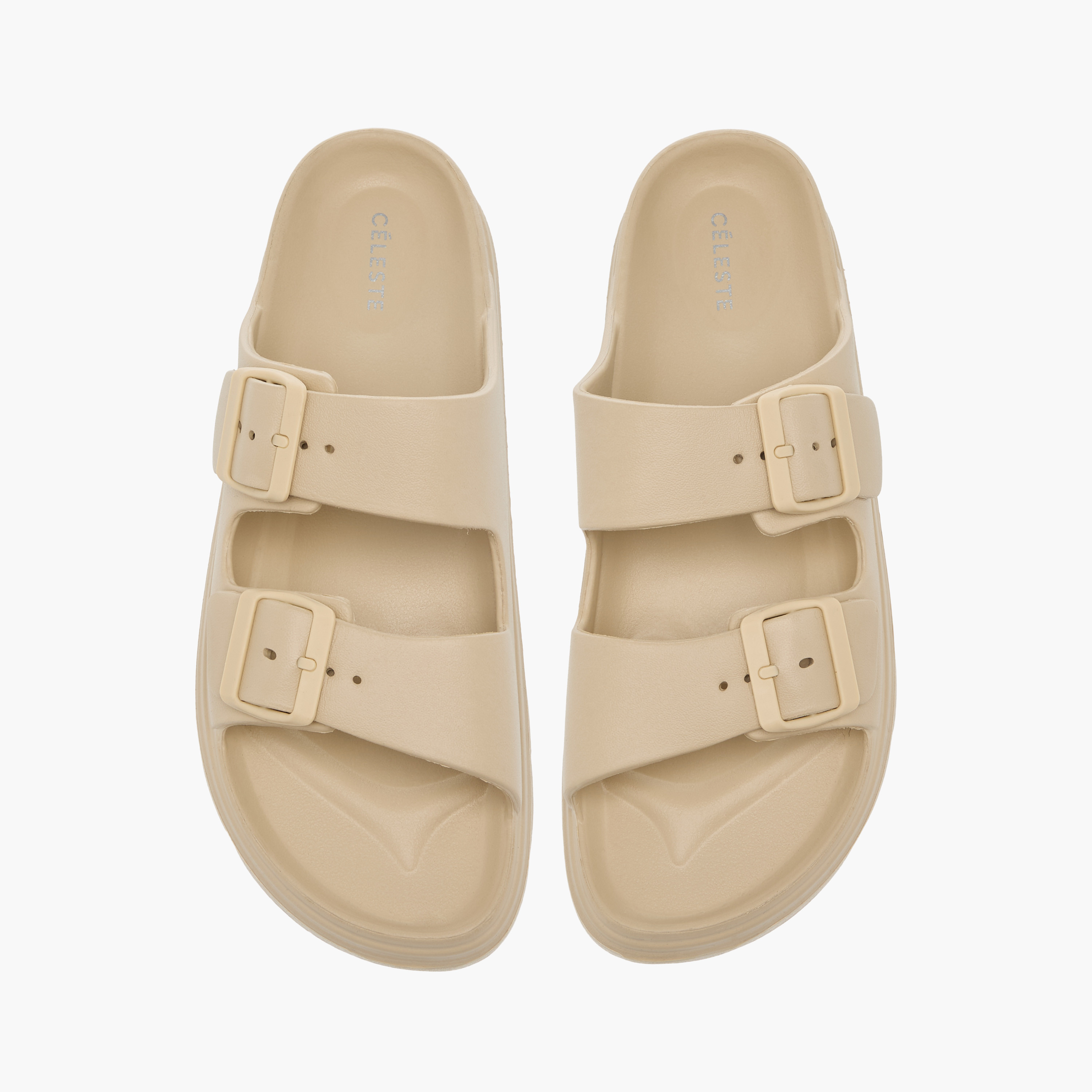 Celeste Women's Buckle Accent Slide Slippers with Slip-On Closure-women-shoes-flipflopsandslides-image-1