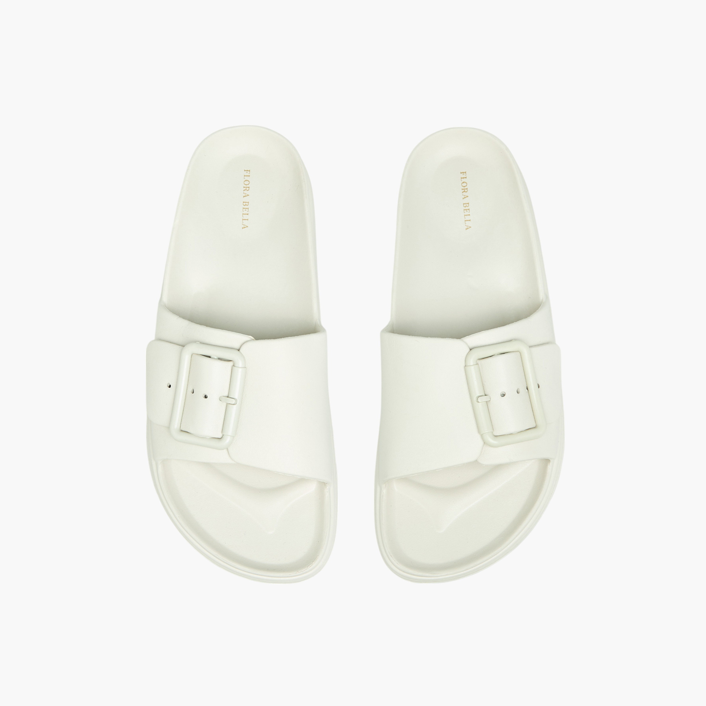صندل سهل الارتداء بتفاصيل إبزيم من فلورا بيلا-women-shoes-flats-slides-image-1