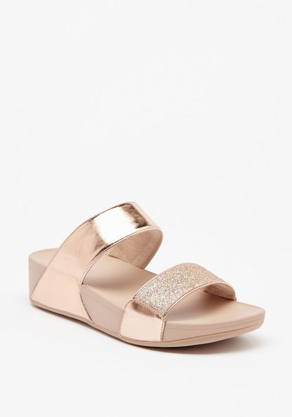 Le Confort Glitter Textured Slip-On Flatform Heeled Sandals-Women%27s Heel Sandals-image-1